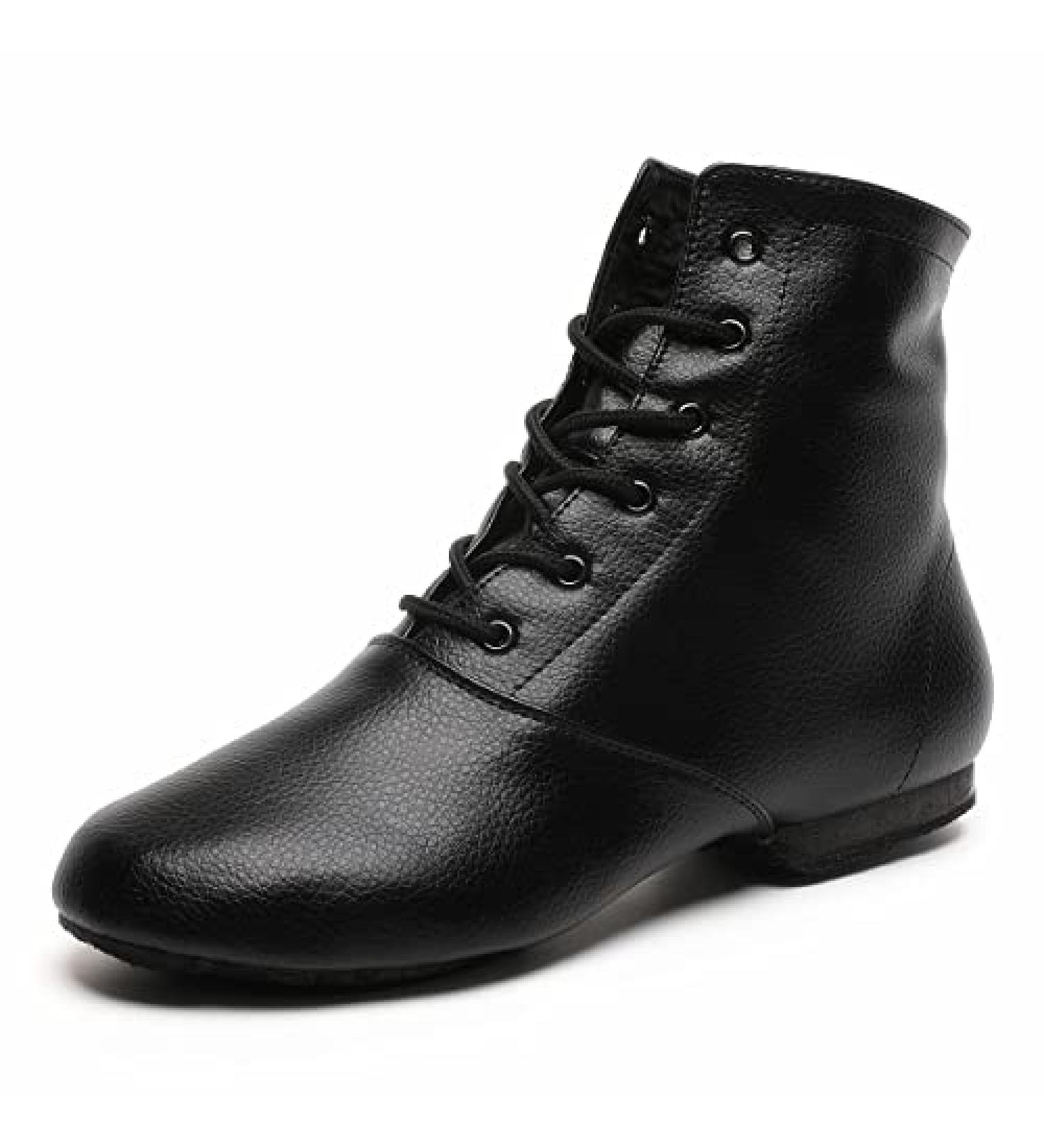 Black Leather Jazz Boots Split Sole Dancing Shoes for Adult Women Men - Size 9 Women/8 Men - Buy Online on SooperMarket.com