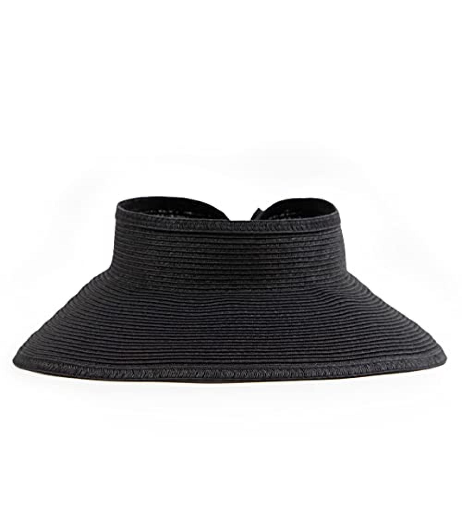 San Diego Hat Company Women's Adjustable Packable Roll-Up Visor - Black - Buy Online on SooperMarket.com