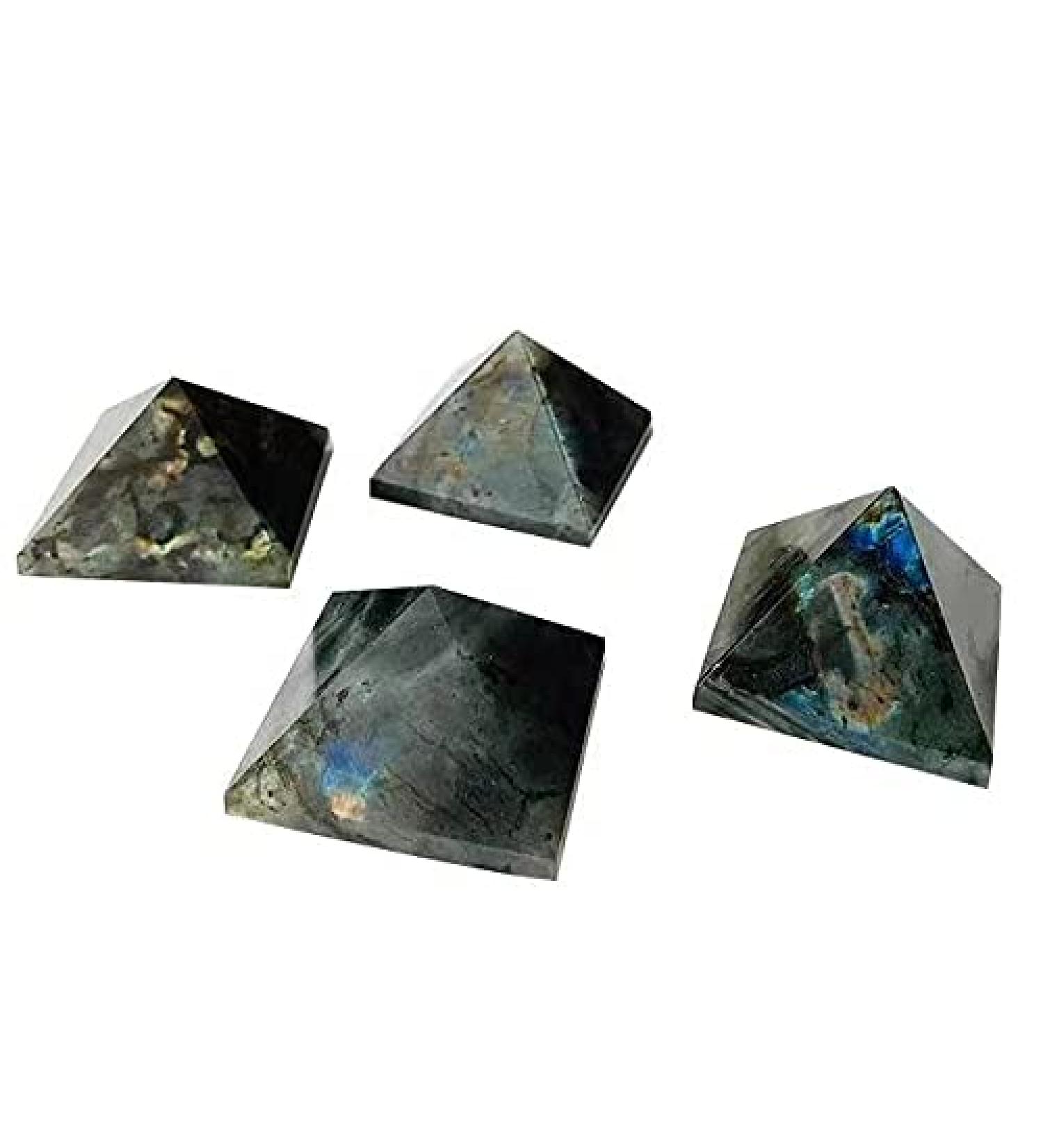 1pc 50mm Natural Polished Crystal Stone Gemstone Carving Labradorite Pyramid Chakra Reiki Balancing - Buy Online on SooperMarket.com