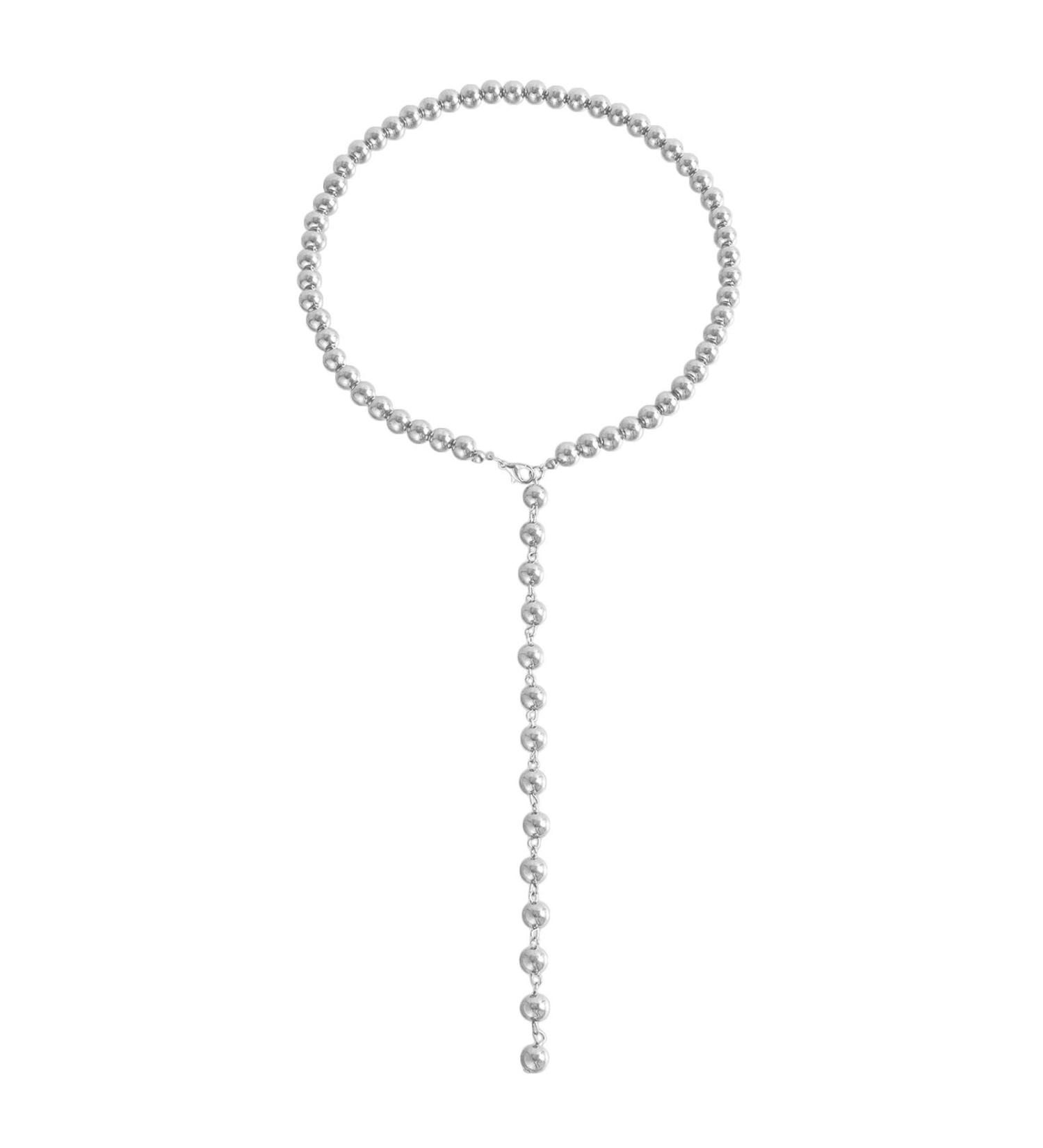 OralGos Fashionable Pearl Necklace with Pendant for Women - Stylish Chic Jewelry Adjustable Length Silver Collar - Buy Online on SooperMarket.com
