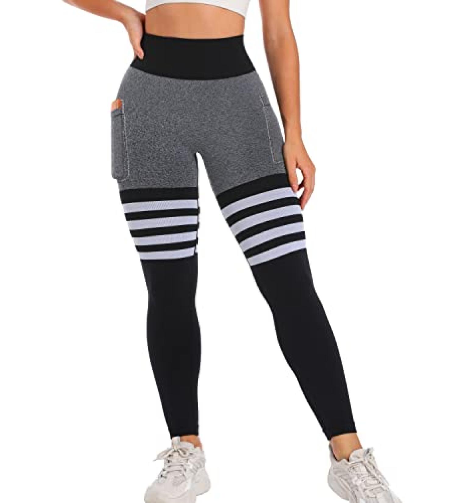 Tylarcer Seamless Scrunch High Waisted Workout Leggings - Grey Small | Butt Lifting, Tummy Control Yoga Pants #461 - Buy Online on SooperMarket.com
