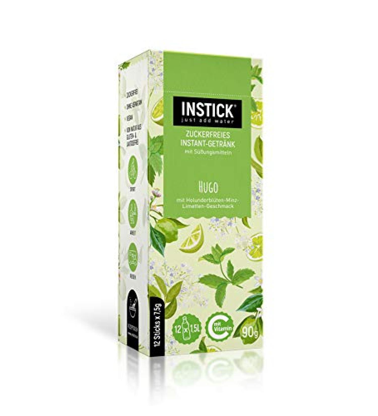 Intick Sugar-Free Instant Drink - Hugo | Vegan Low-Calorie Vitamin C | 12 Pack of 1.5L Instant Beverage Powder - Buy Online on SooperMarket.com