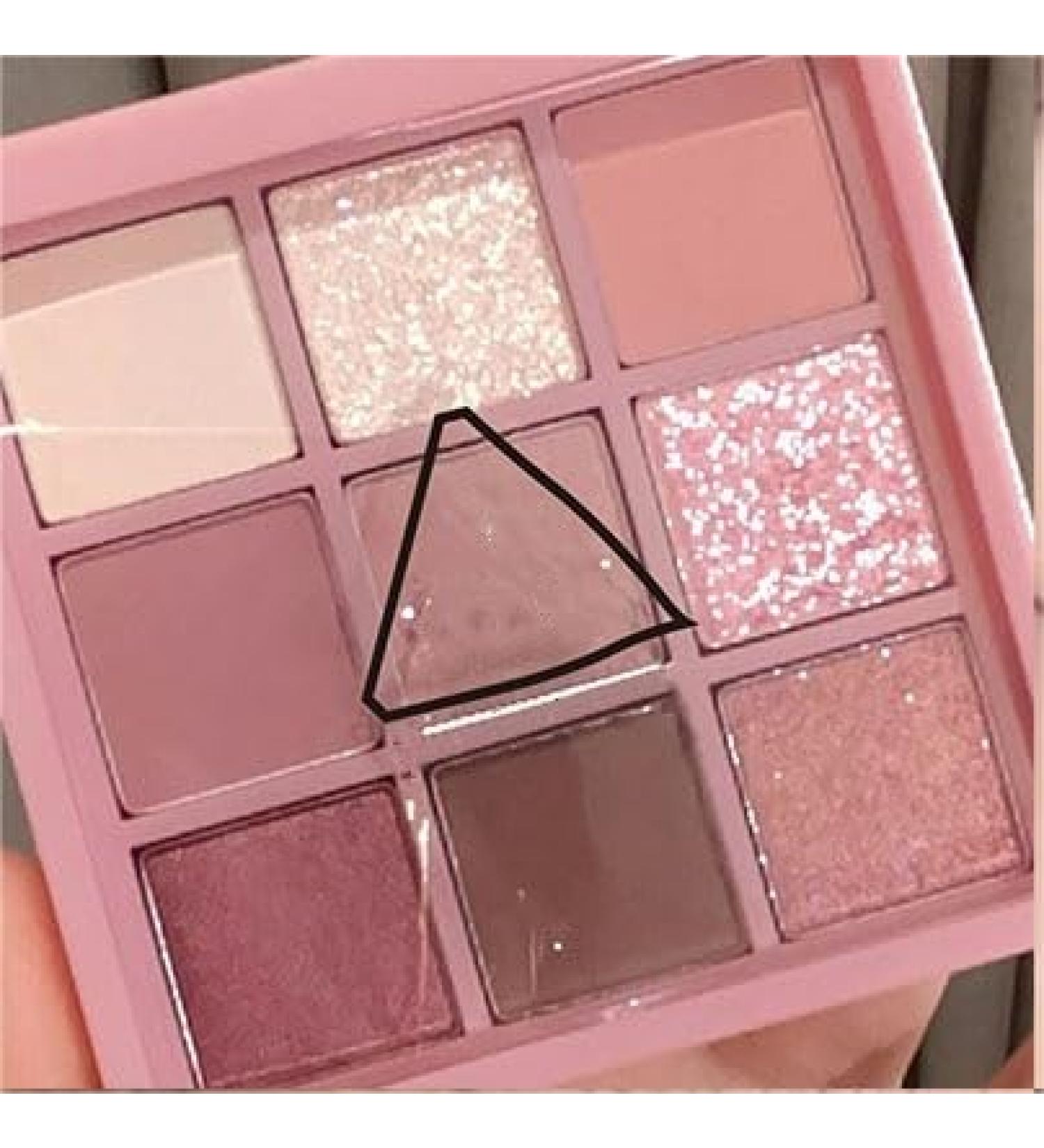Lovelycat 9 Colors Glitter Eyeshadow Makeup Palette Matte High Pigmented Colorful Creamy Texture Eye Shadow Powder Natural Waterproof Long Lasting Eyeshadow Powder Cosmetics (rose) - Buy Online on SooperMarket.com