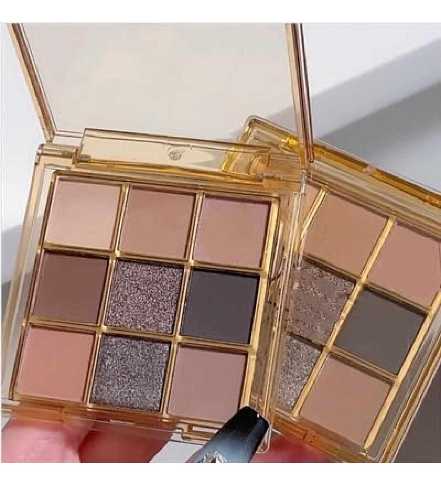 Lovelycat 9 Colors Glitter Eyeshadow Makeup Palette Matte High Pigmented Colorful Creamy Texture Eye Shadow Powder Natural Waterproof Long Lasting Eyeshadow Powder Cosmetics (A) - Buy Online on SooperMarket.com