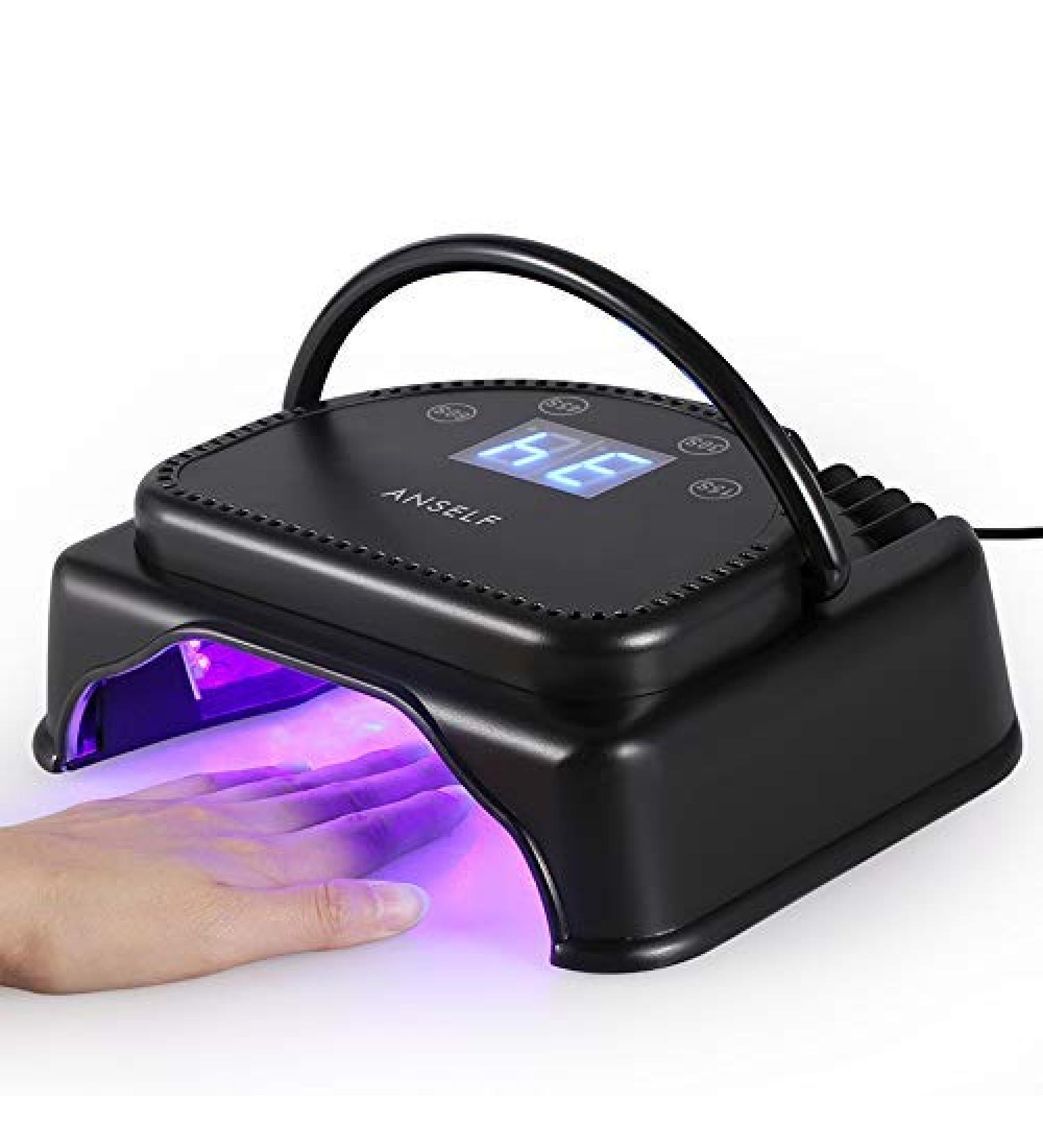 Gel Nail Lamp Anself 64W Pro LED Curing Dryer Lamp Nail Polish Machine 110-240V with Lifting Handle Touch Sensor LCD Screen (Need Plug in)