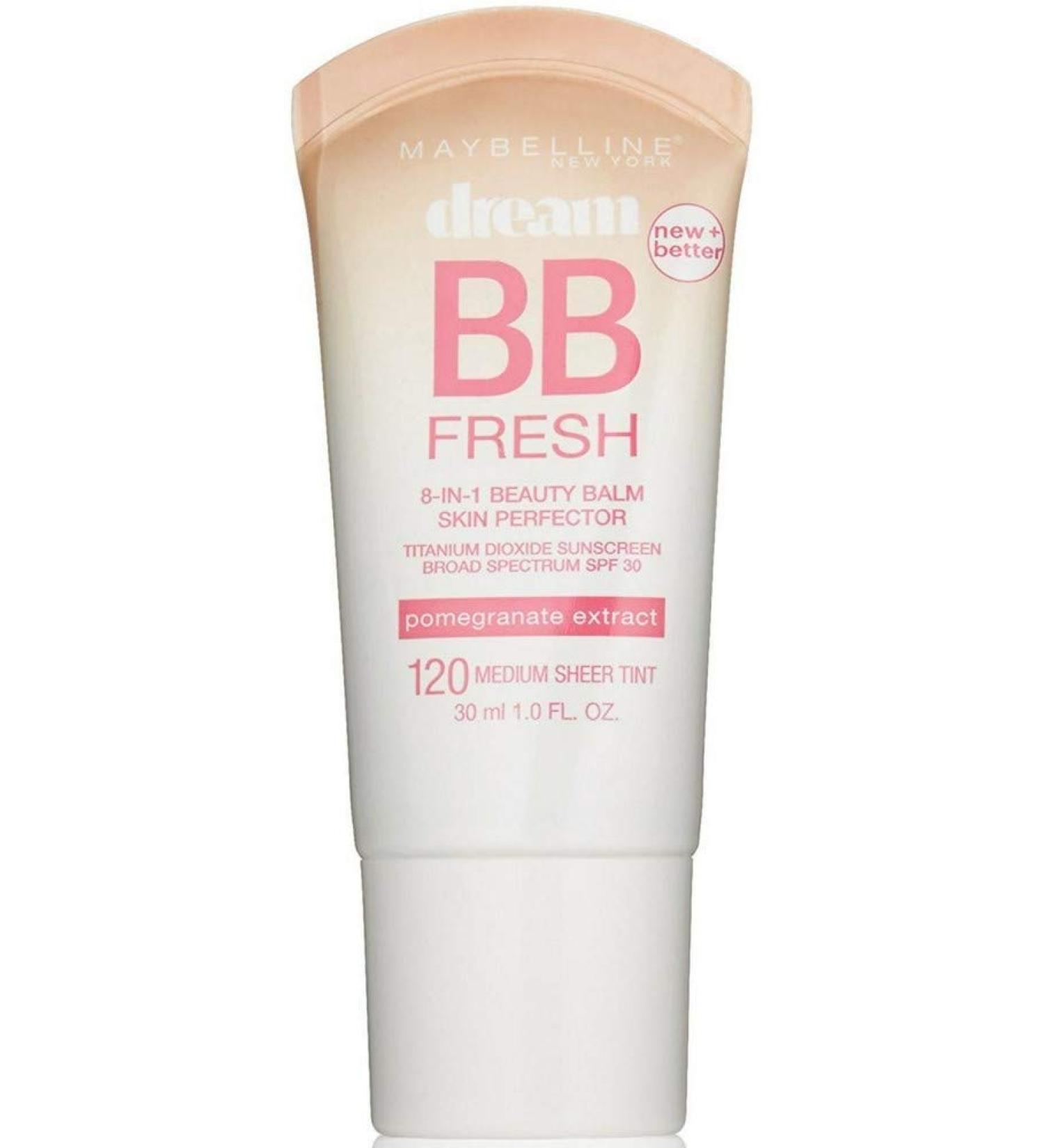 Maybelline Dream Fresh BB 8-in-1 Beauty Balm Skin Perfector SPF 30 Medium 1 oz (Pack of 2)