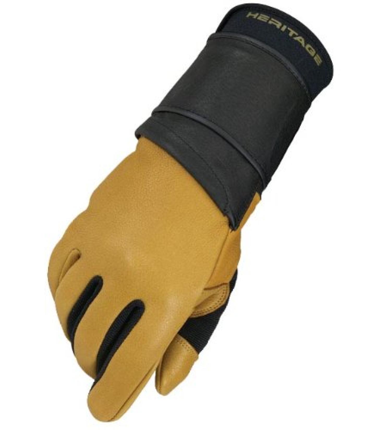 Heritage Pro 8.0 Bull Riding Gloves, Size 10, Natural Tan