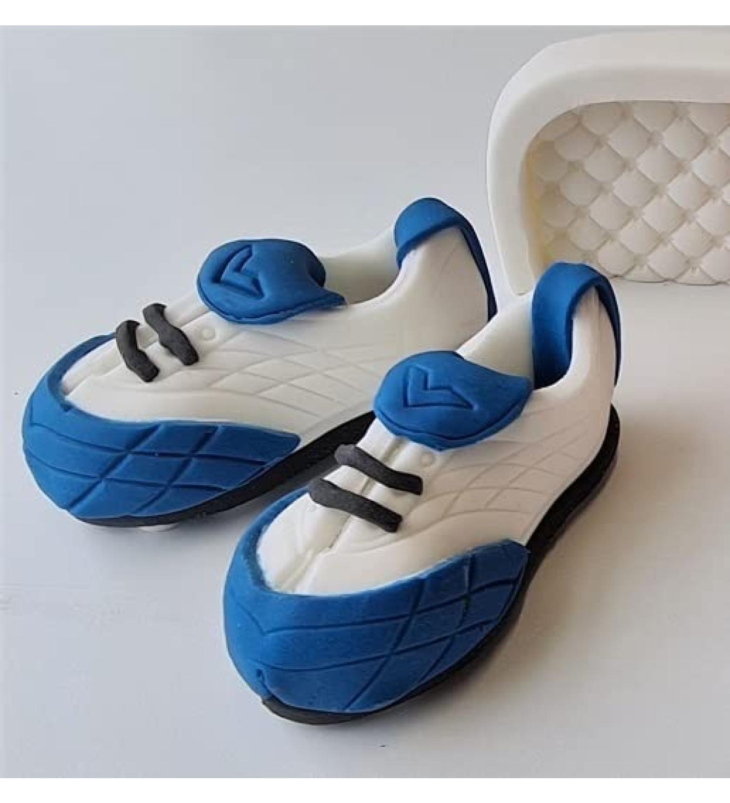 SugArt Blue Football boots Cake Topper Party Decor Fondant Fabulous Edible Icing Great for Kids Boy Girl 10 Year Old Easy To Use Icing Professional