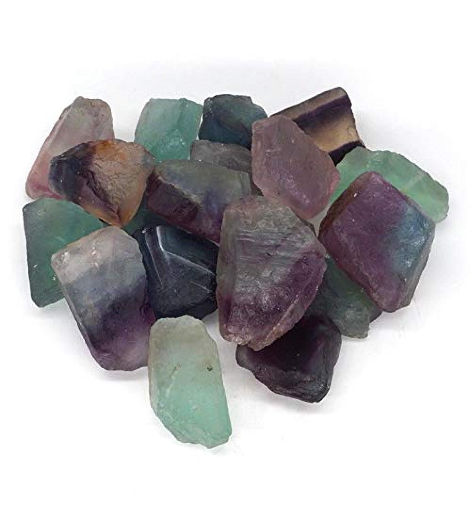 200g Tumbled Natural Colored Fluorite Crystal Stone Rough Raw Minerals Specimen Full of Texture - Buy Online on SooperMarket.com
