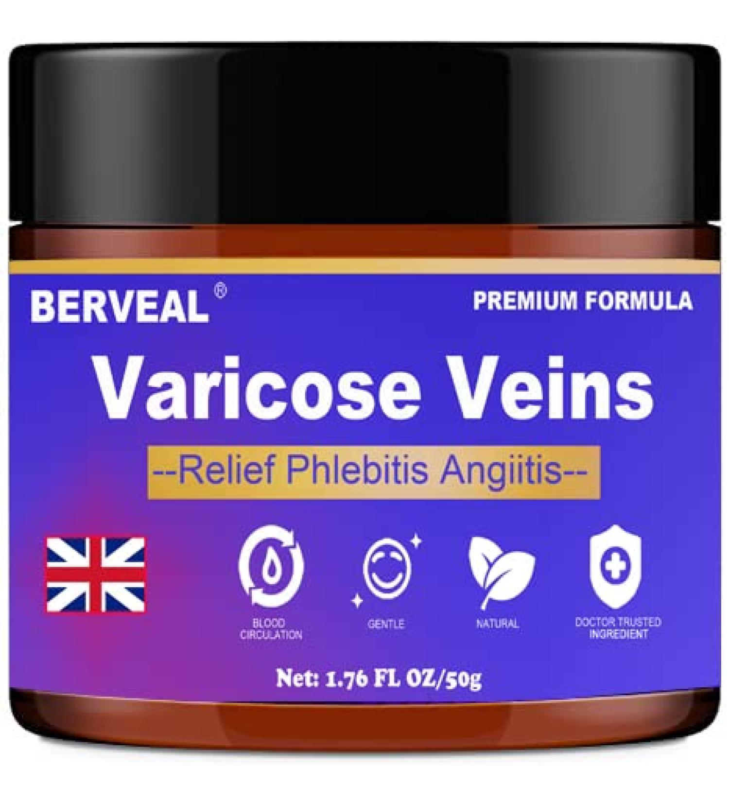 Varicose Veins Cream & Spider Veins Repair - Improve Blood Circulation & Soothe Itching - 1.76 OZ - Buy Online on SooperMarket.com