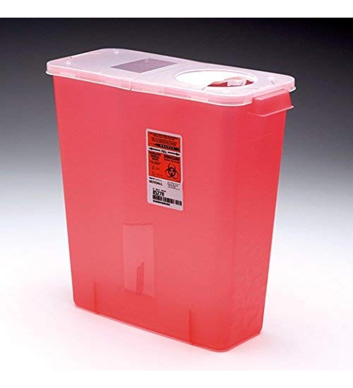 Kendall Multi-Purpose Sharps Containers 3 Gallon 13.75h X 6d X 13.75w Red Container W/Hinged - Model 8527R - Each