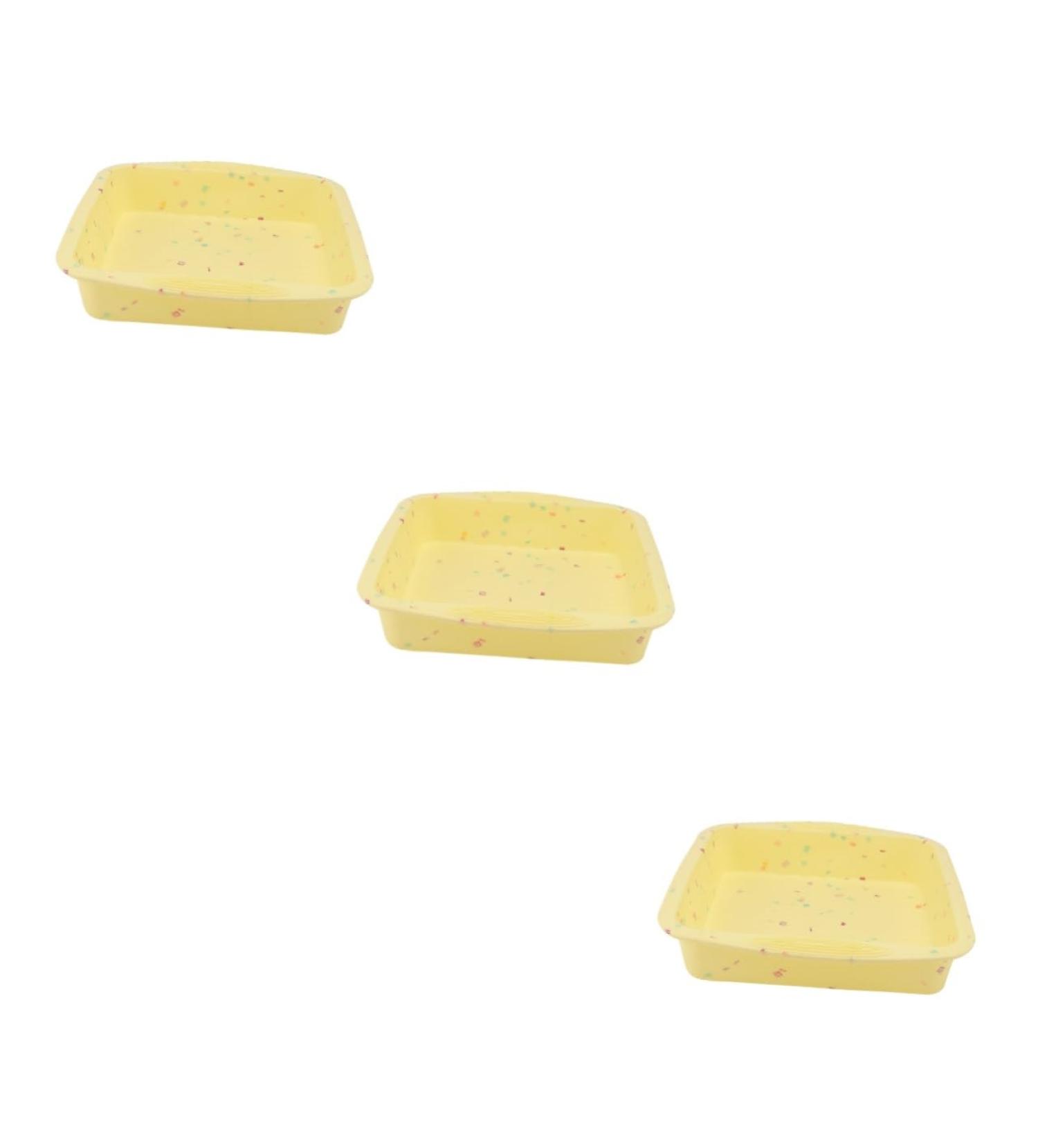 IMIKEYA 3 Pcs Cake Mold Roasting Pan Baking Pans Cupcakes Cupcake Pans Silicone Baking Molds Silicone Mold Silicone Baking Pan Non-Stick Baking Mold Silicone Bakeware Oven Silica Gel Fudge 26.5x24.5cmx3pcs Yellowx3pcs - Buy Online on SooperMarket.com