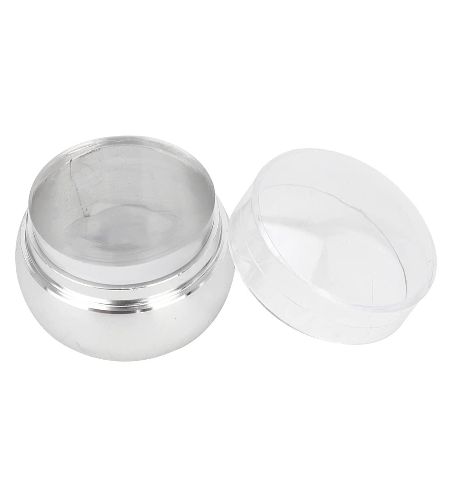 QQMORA Silicone Nail Art Stamper with Lid - Perfect for Beginners Nail Schools & Salons - Silver - Buy Online on SooperMarket.com