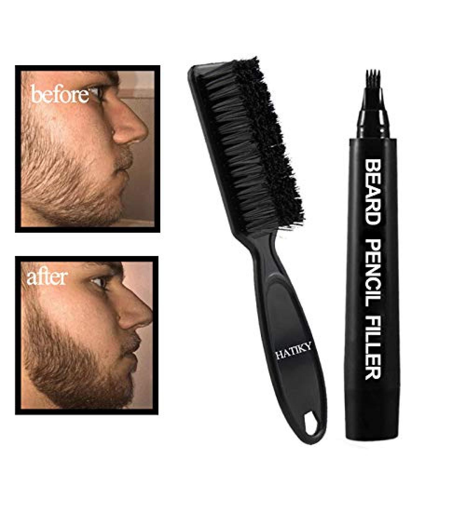HATIKY Beard Pencil Filler for Men - Waterproof, Long-Lasting Beard & Moustache Pen (Black) - Buy Online on SooperMarket.com
