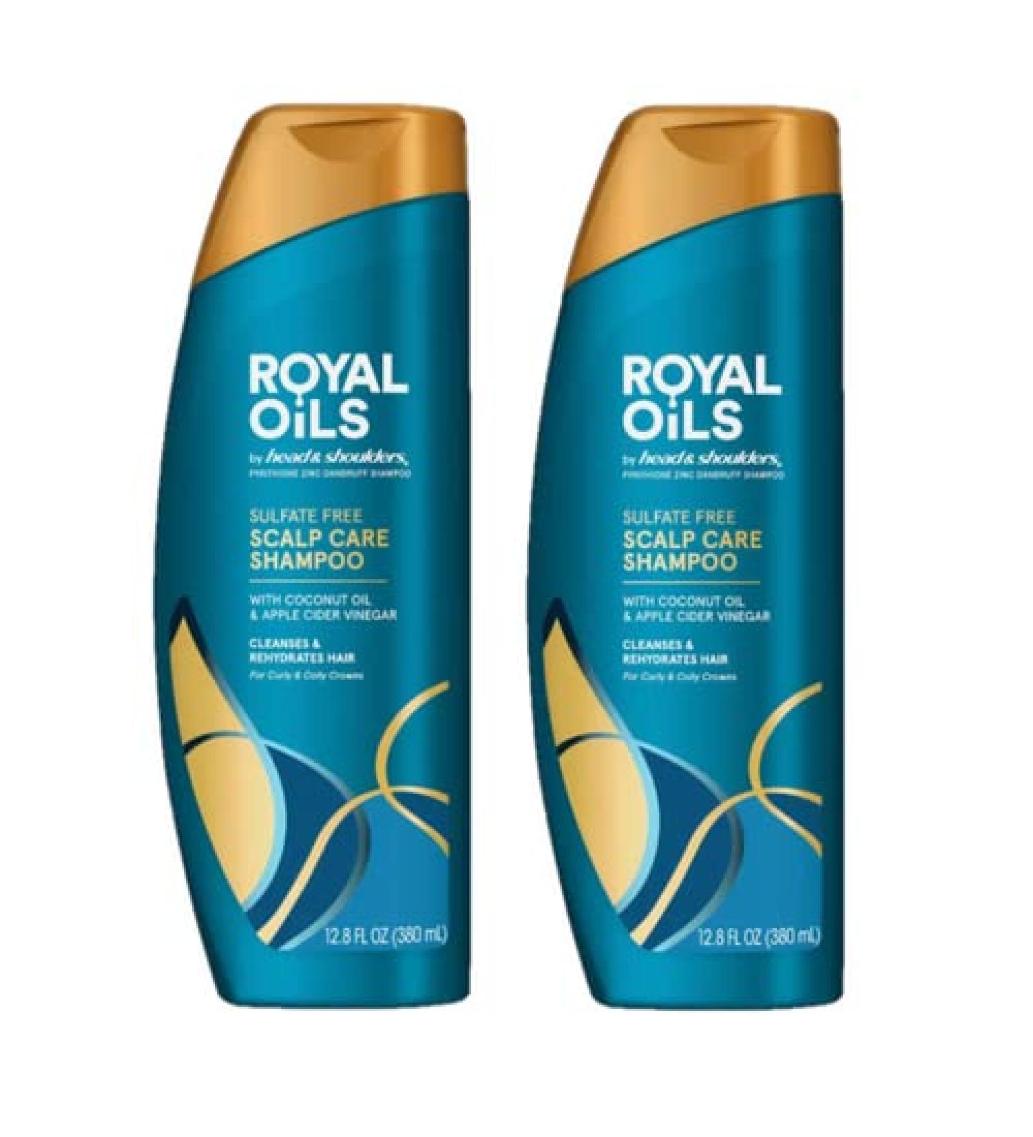 Head & Shoulders Royal Oils Sulfate Free Scalp Care Shampoo Itch Relief with Coconut Oil and Apple Cider Vinegar - 12.8 fl oz (Pack of 2)