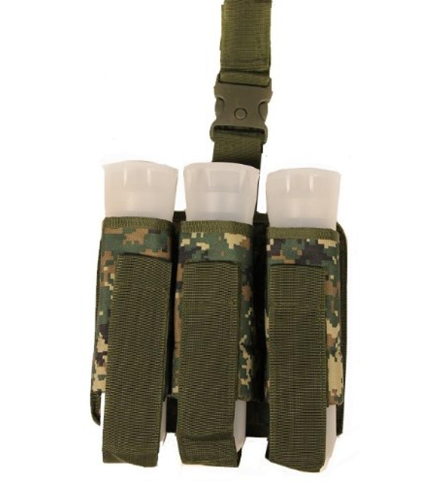 Ultimate Arms Gear Tactical Scenario Marpat Woodland Digital Camo Paintball Triple Pod Drop Leg Carrier - Buy Online on SooperMarket.com