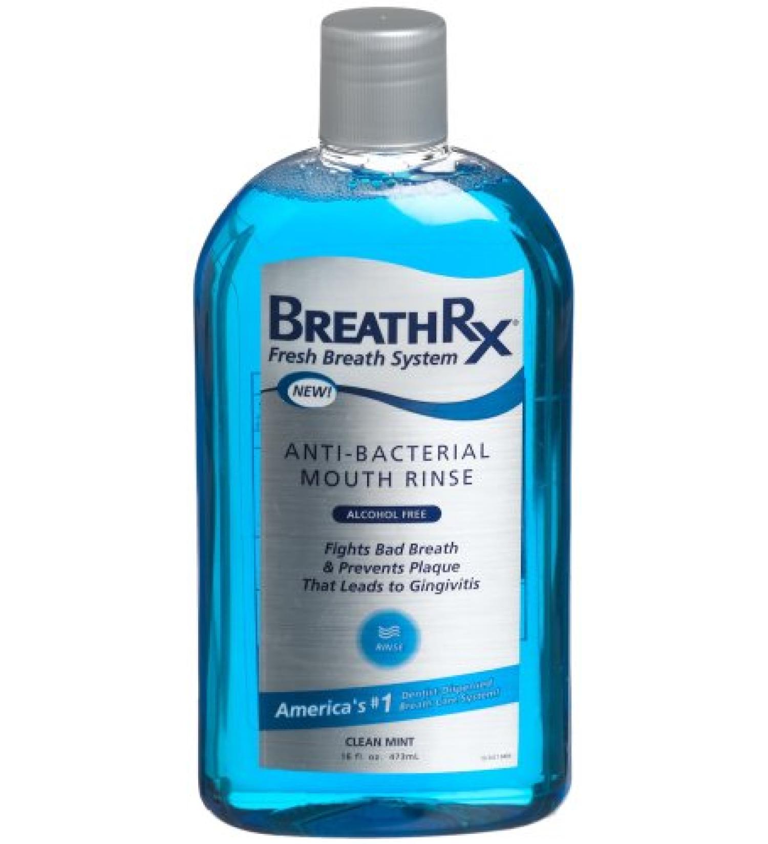 BreathRx Anti-Bacterial Mouth Rinse 16-Ounce Bottles (Pack of 2)