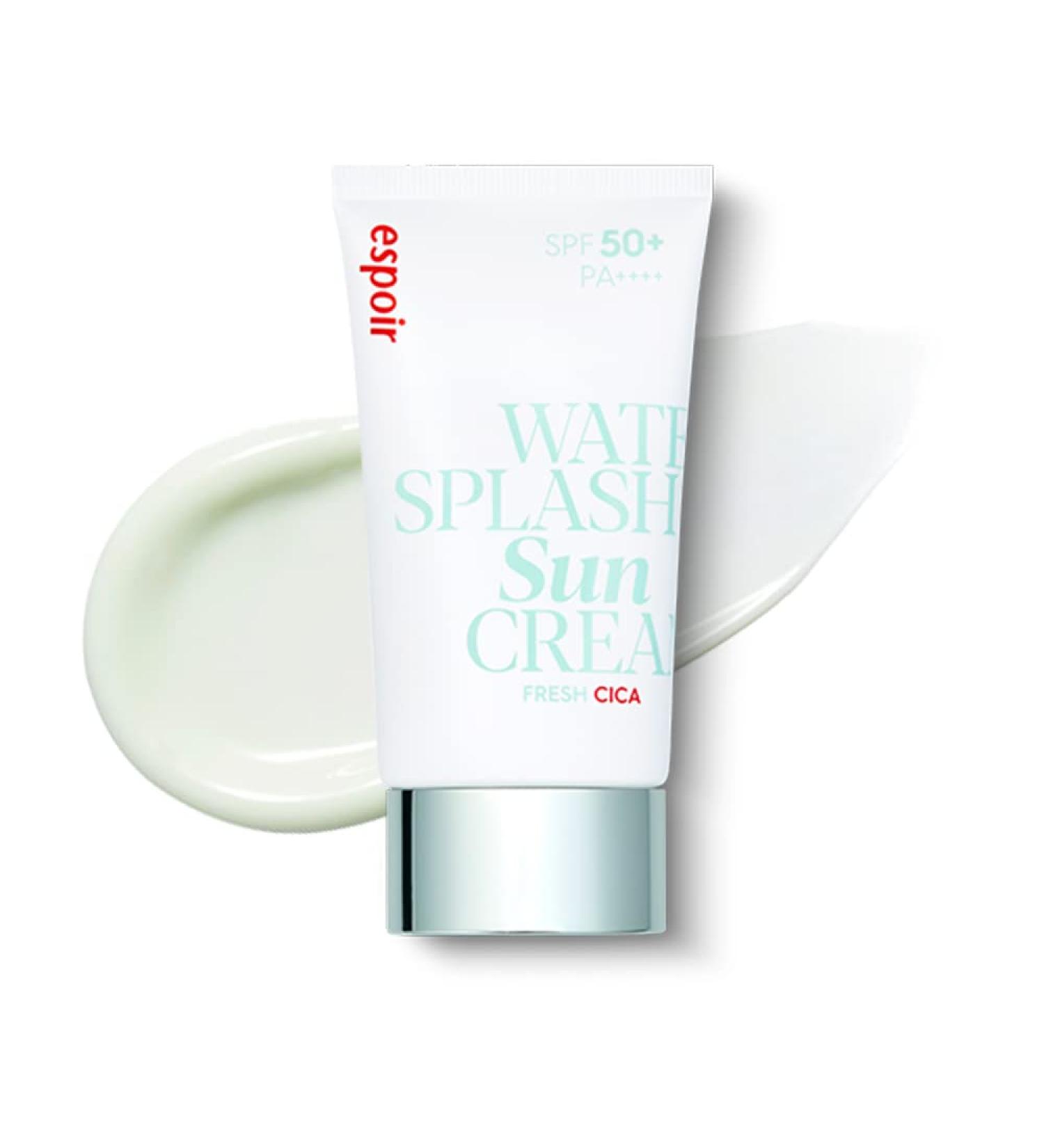 Espoir Water Splash Sun Cream SPF50+ PA++++ | Vegan Moisturizing & Soothing Cica Sun Block | Korean Skincare & BB Cream Substitute | 2 oz - Buy Online on SooperMarket.com