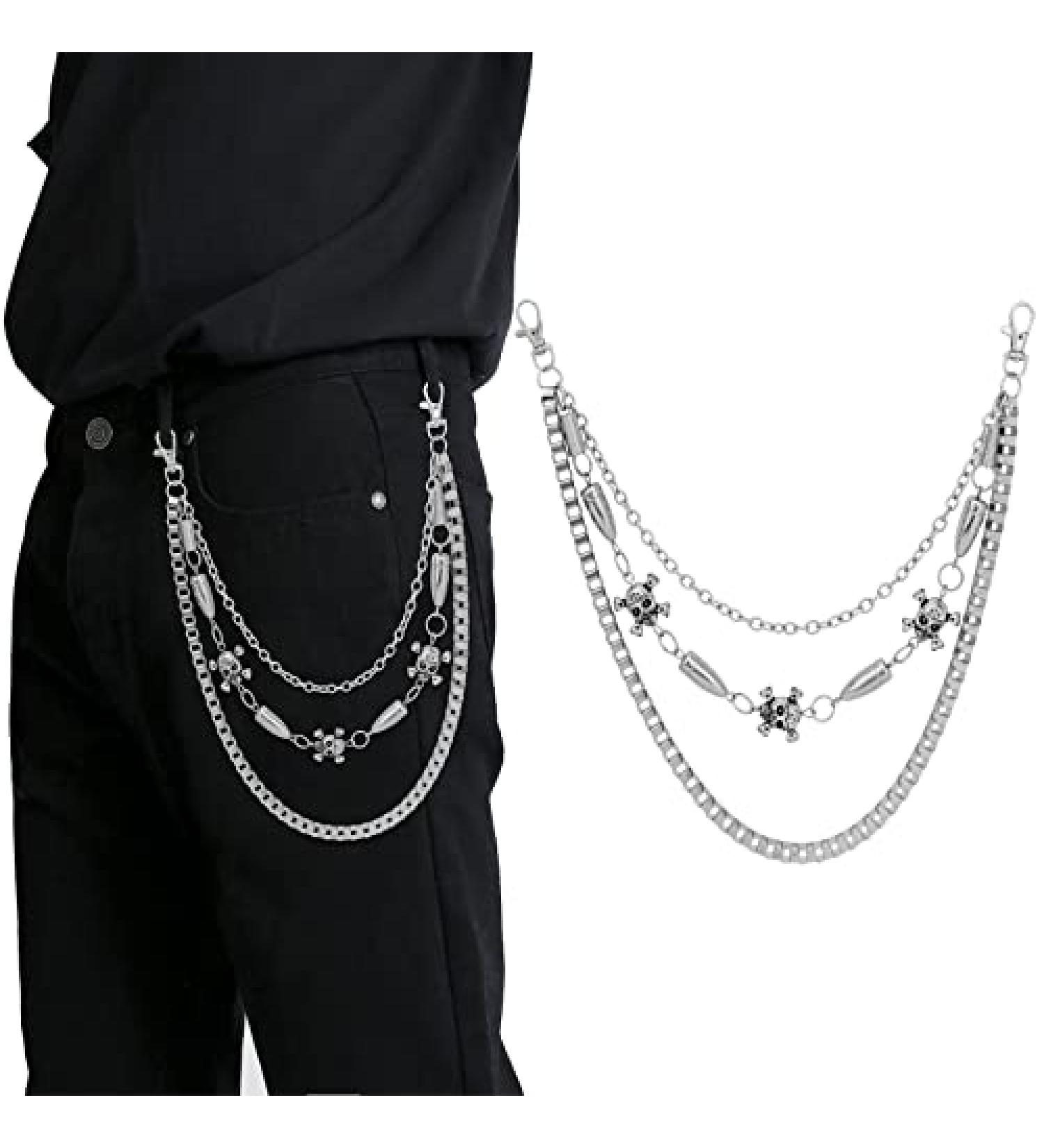 Silver Skull Jeans Chain - Hip Hop Rock Punk Gothic Biker Trouser Wallet Chain - Buy Online on SooperMarket.com