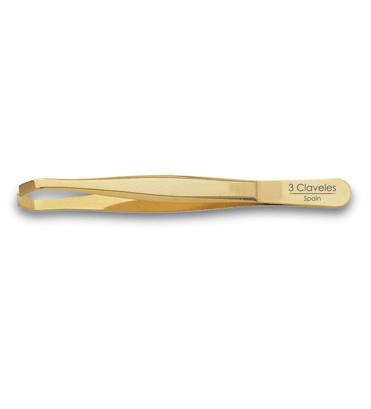 3 Claveles 12246 - Shaving tongs gold 9 cm crab tip - Buy Online on SooperMarket.com