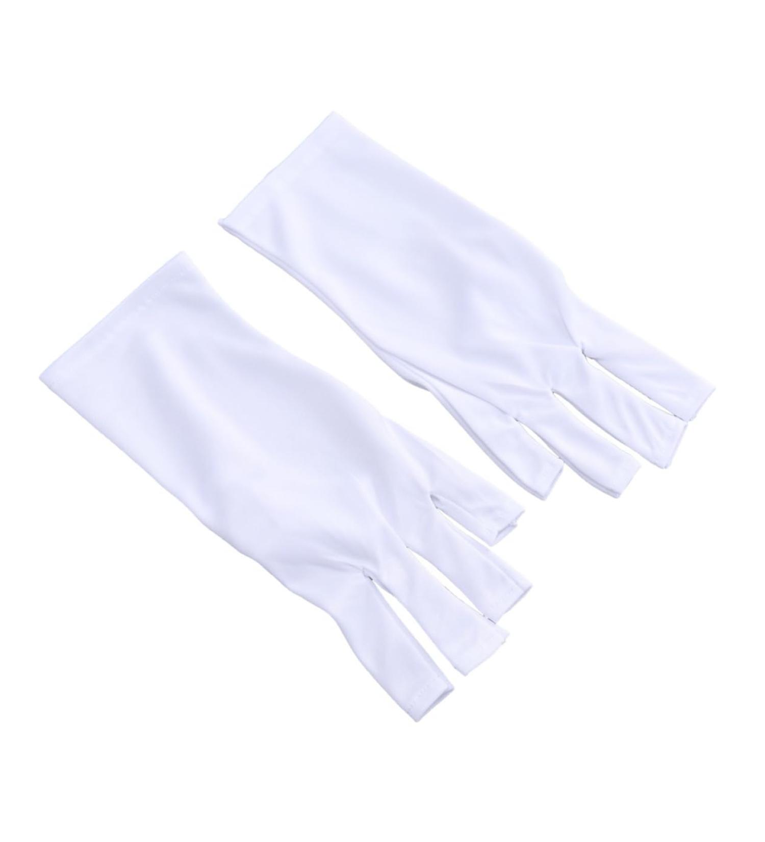 Mikinona Gel Manicure Gloves 1 Pair Anti Uv Glove Nail Half-Finger Gloves Chinese Wooden Pillow Cotton Glove Silicone Ear Display Uv Shield Glove White Manicure Manicure Glove - Buy Online on SooperMarket.com