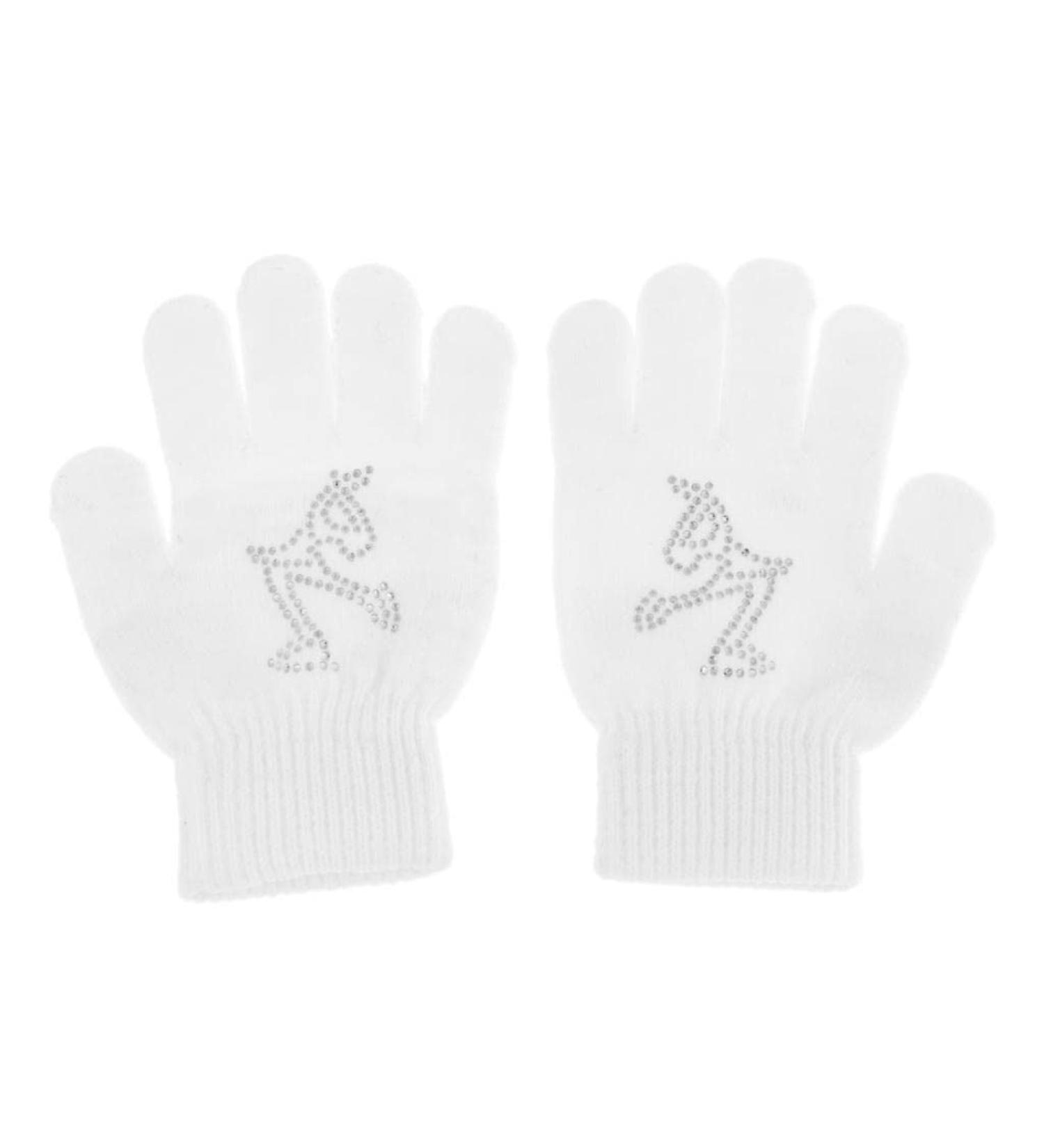 Leeadwaey Ice Skating Gloves for Girls & Women - Magic Stretch Black Flower & Snowflake Styles - Kids to Adult Sizes - Buy Online on SooperMarket.com