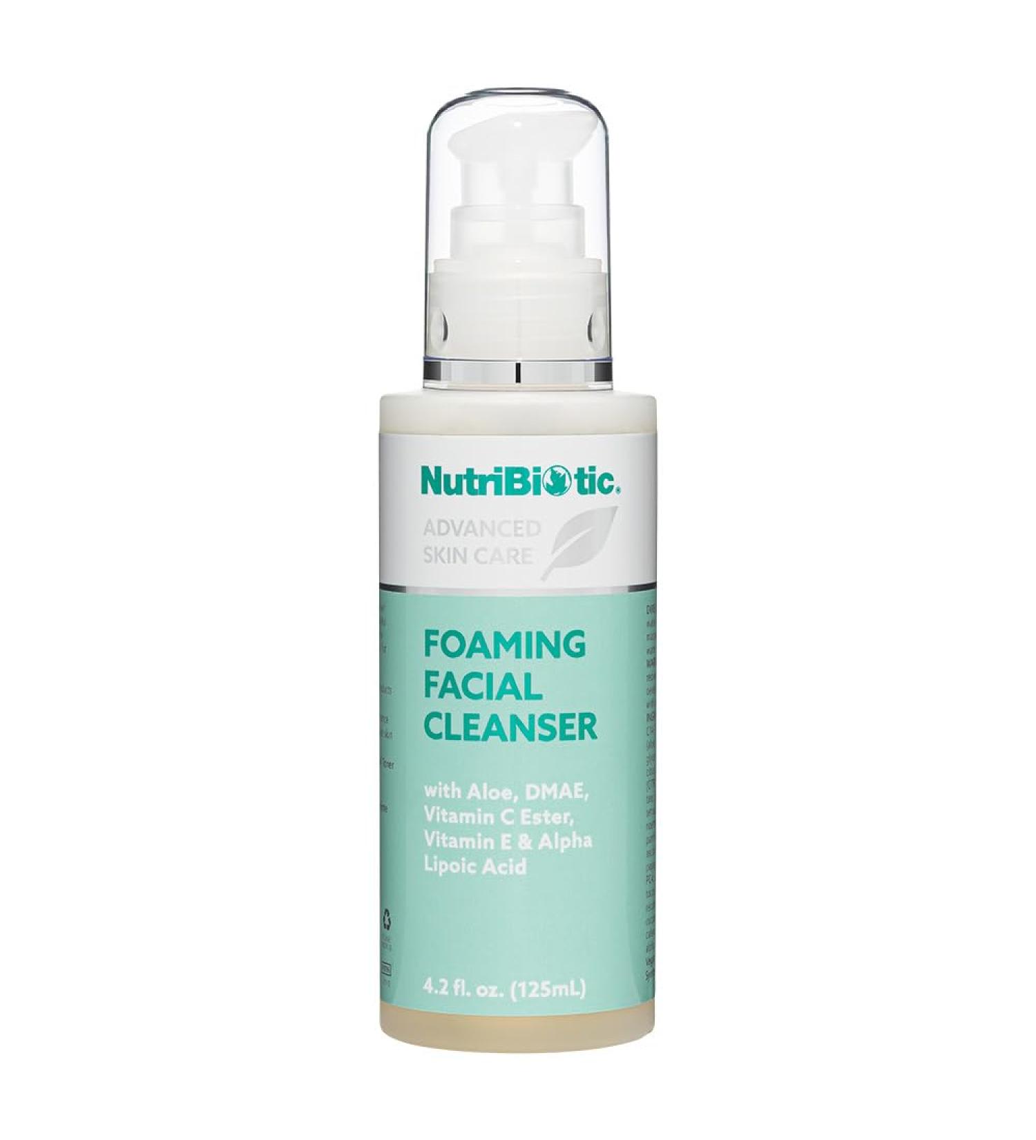 NutriBiotic Foaming Facial Cleanser - Aloe GSE DMAE Vitamin C | Vegan Paraben-Free 4.2 Fl Oz | Ideal for Daily Use - Shop Internationally - Buy Online on SooperMarket.com