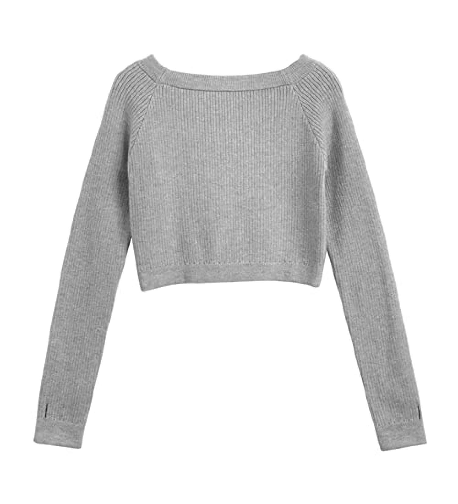 Girls Kids Dance Sweater Long Sleeve Ballet Crop Top Gray 2-3T - Buy Online on SooperMarket.com