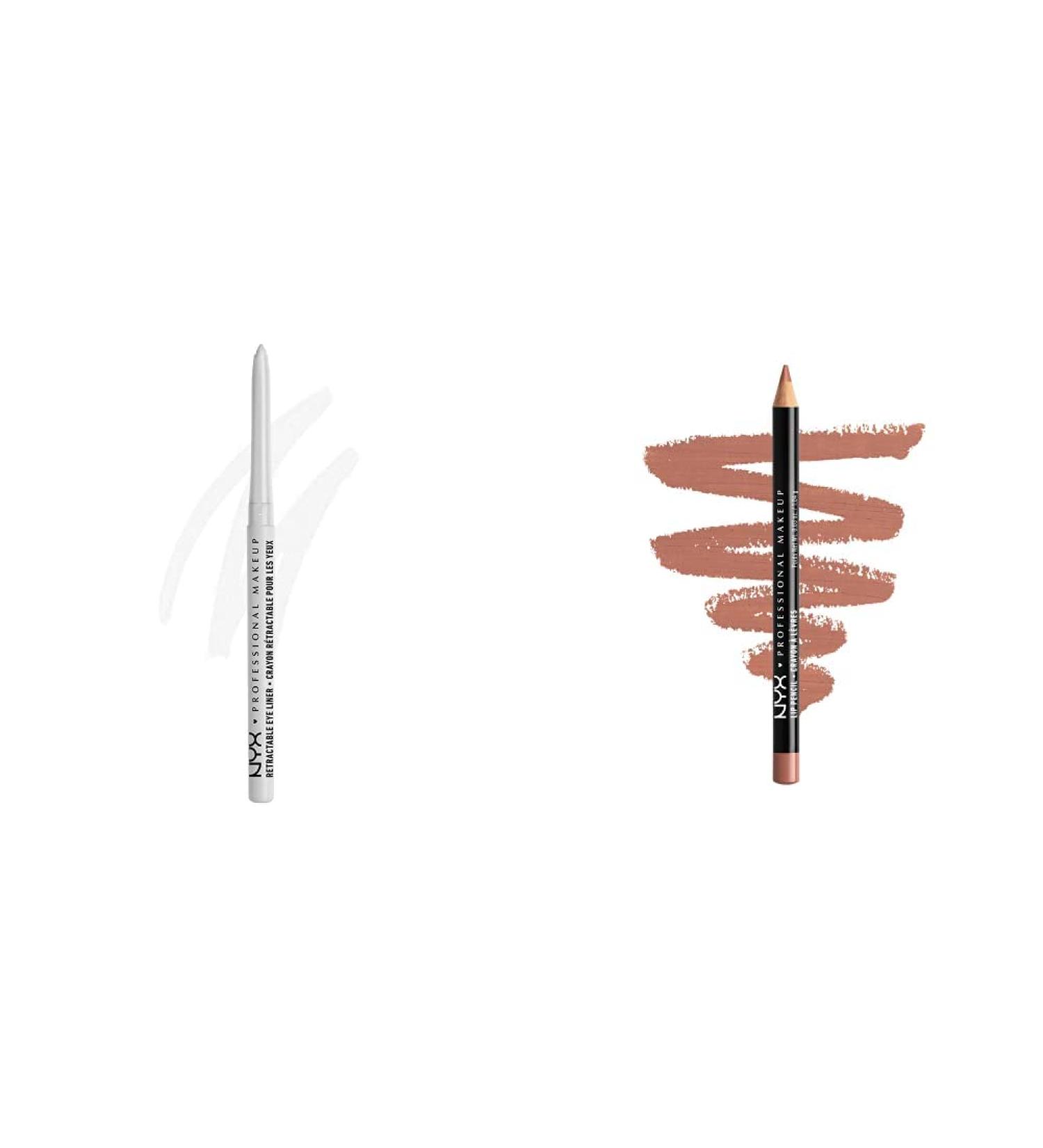 NYX White Eyeliner & Lip Pencil Set - Peakaboo Neutral Long-Lasting Creamy Liner Duo - Buy Online on SooperMarket.com
