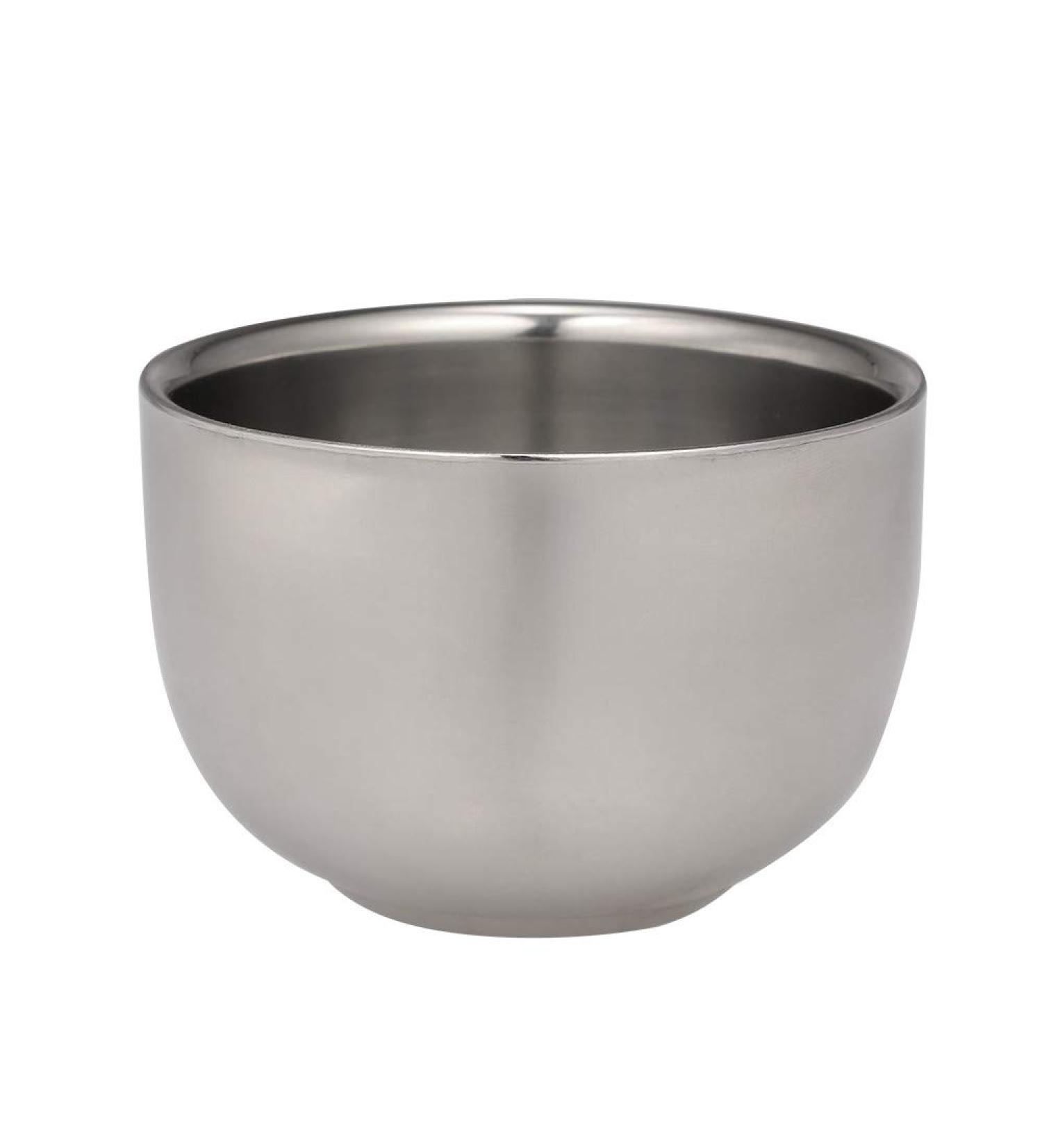 Men's Durable Shaving Soap Bowl Shining Double Layer Heat Insulation Stainless Steel Smooth Shaving Mug Shave Soap Cup Practical and PopularDeft and Professional - Buy Online on SooperMarket.com