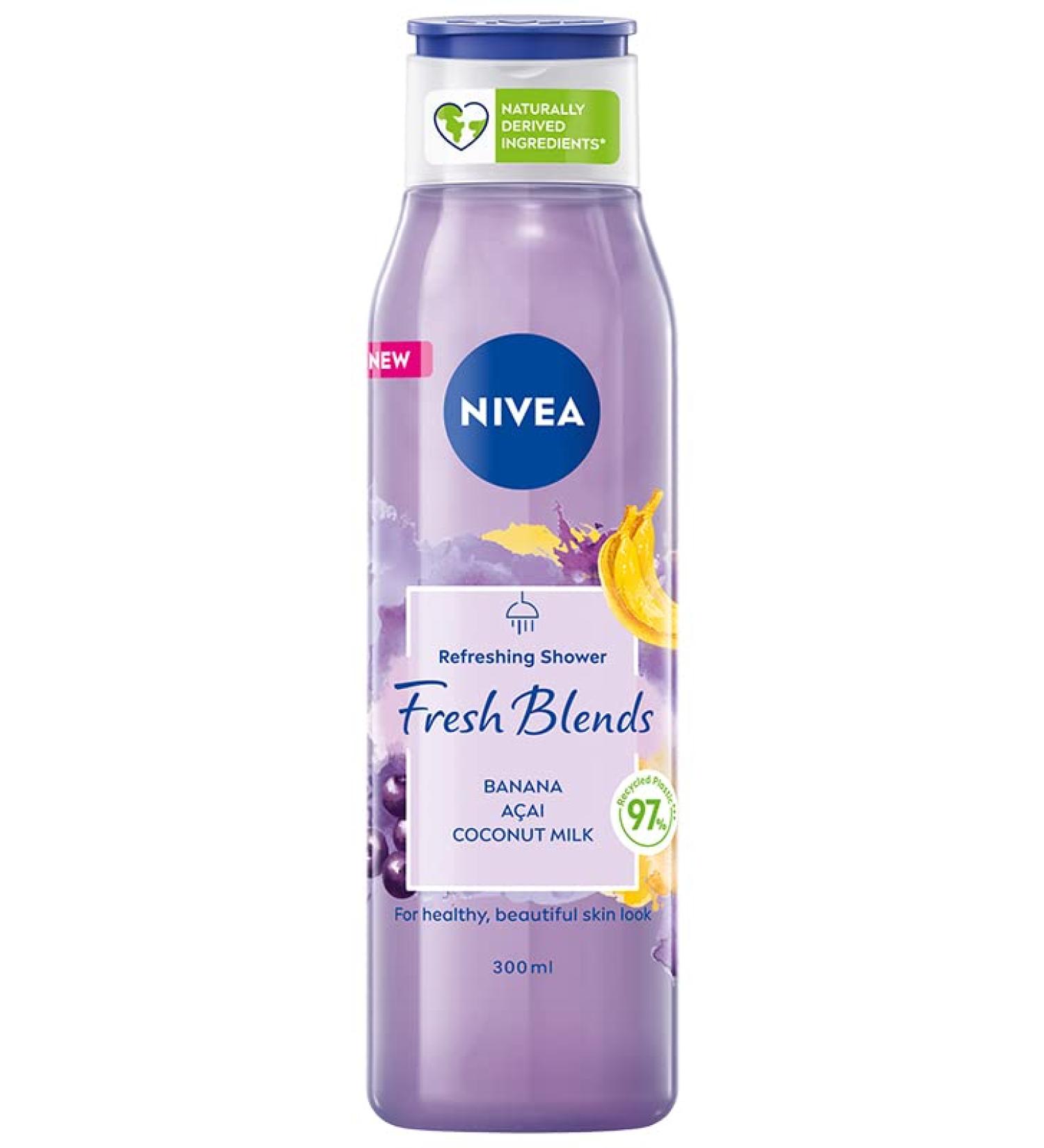 NIVEA Fresh Blends Banan and Acai Shower Gel 300ml - Buy Online on SooperMarket.com