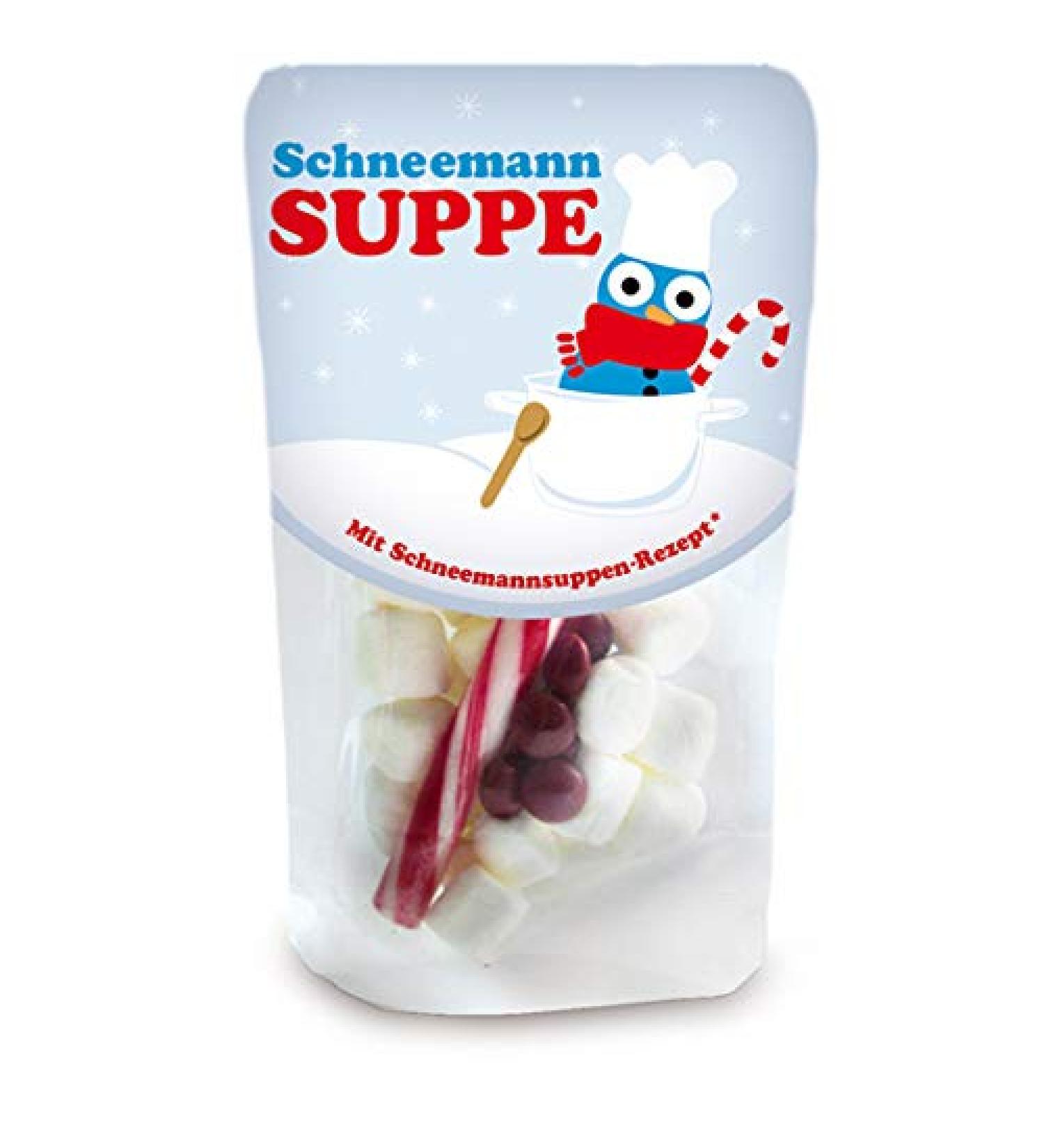 18 g each of various marshmallows / foam sugar bacon balls (snowman soup)