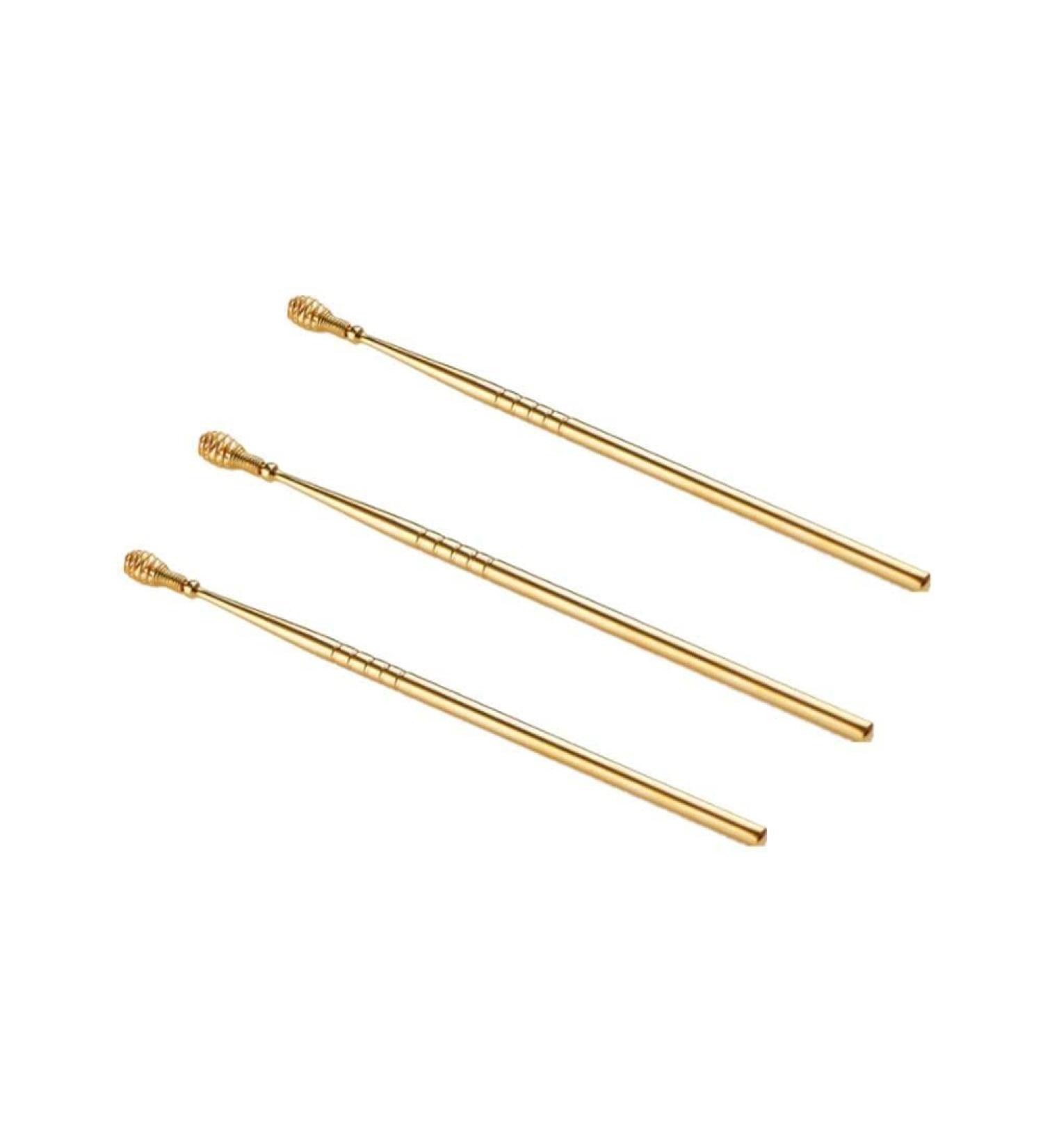 Gold Steel Ear Wax Picker - Earpick Wax Remover Curette for Ear Cleaning - Buy Online on SooperMarket.com
