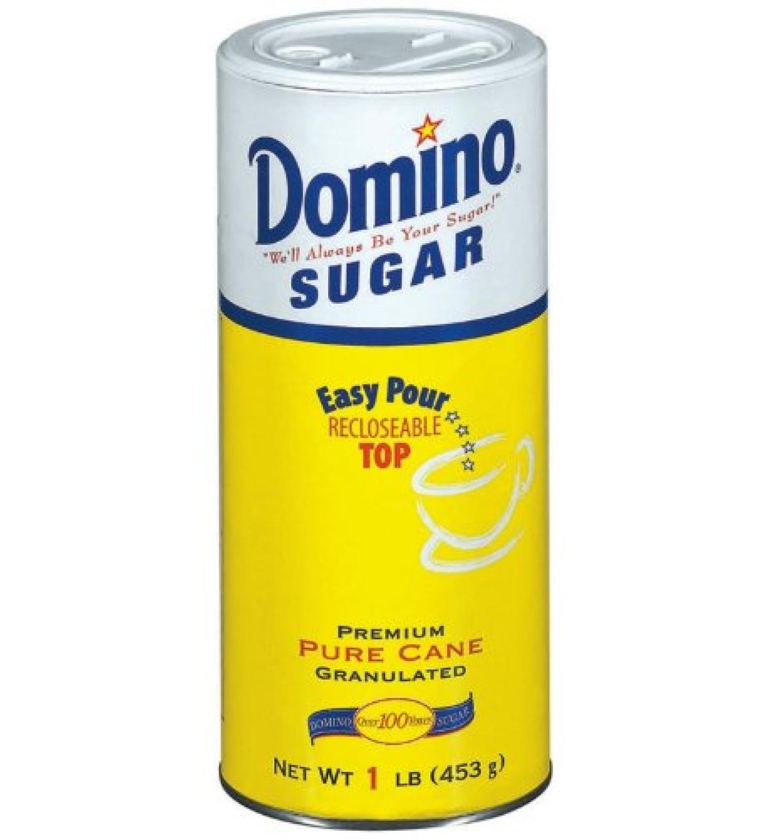Domino Premium Pure Cane Granulated Sugar Canister (Pack of 12) 1 Pound (Pack of 12)