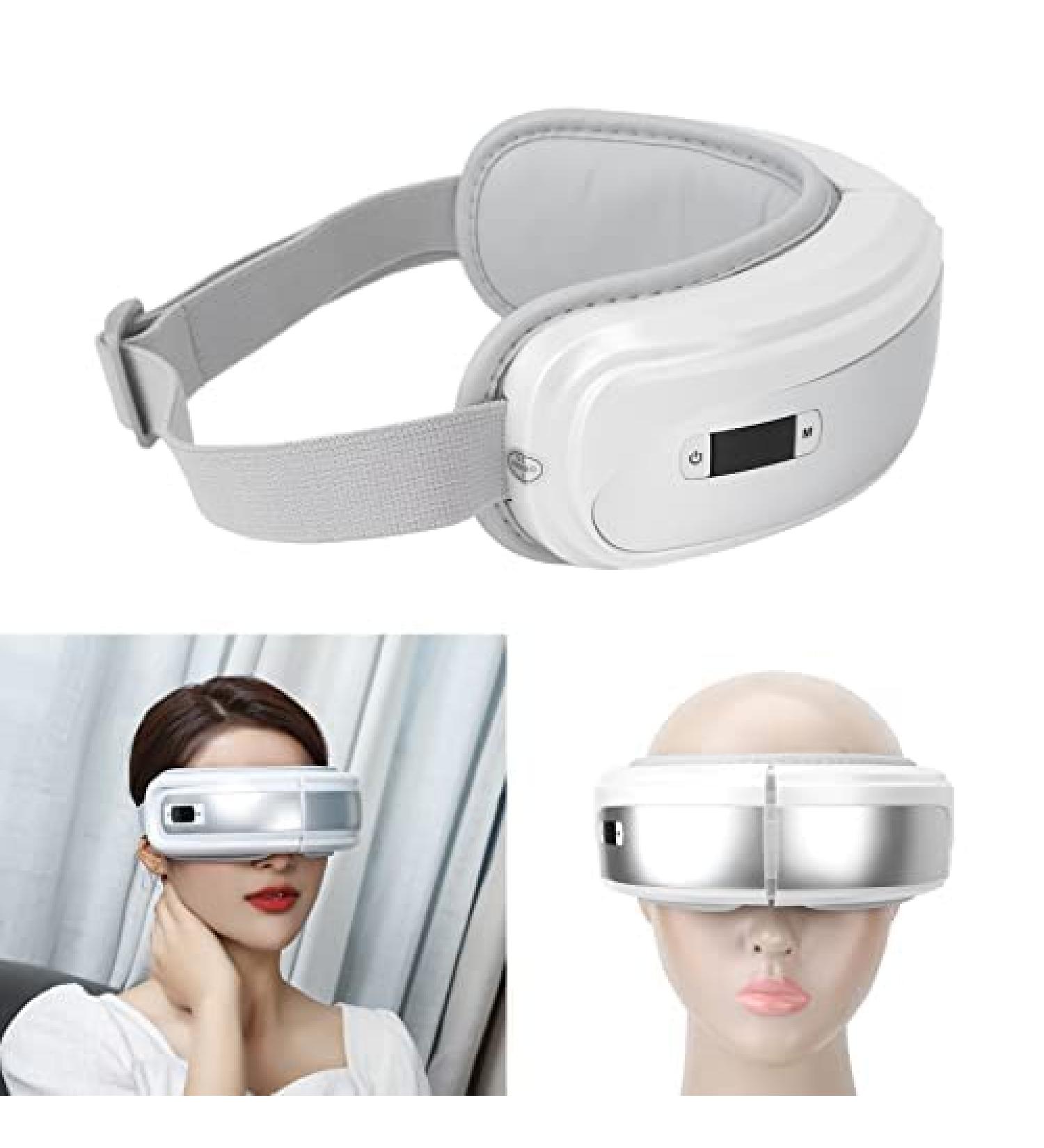 Eye Massage Device with Heat & Vibration - Foldable Bluetooth Eye Mask for Dark Circles & Dry Eyes Therapy - Buy Online on SooperMarket.com