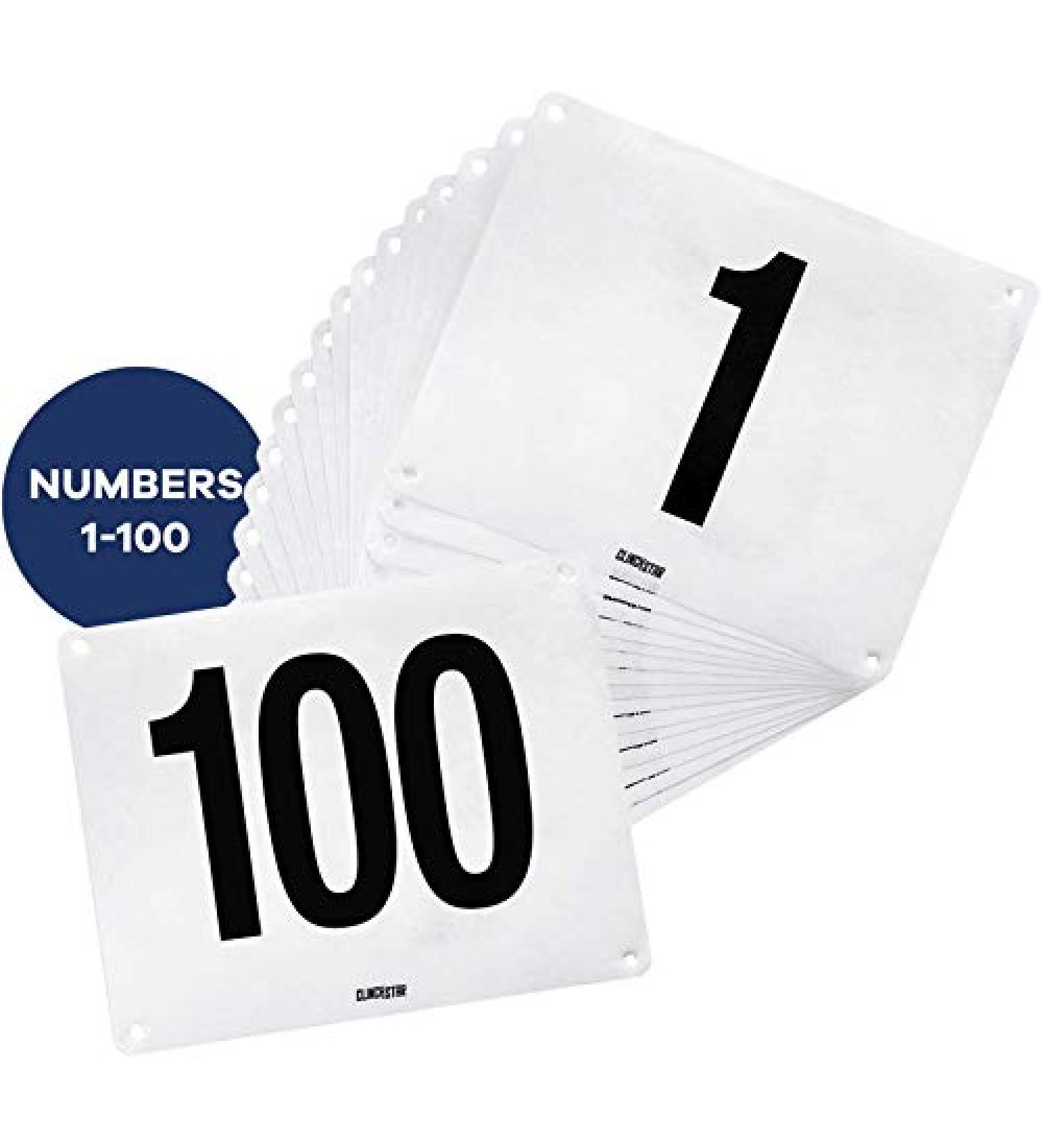 Clinch Star Running Bib Replacement Large Numbers for Marathon Race Events - Tyvek Tearproof Waterproof 6X7.5 in. NO PINS Numbers 1-100