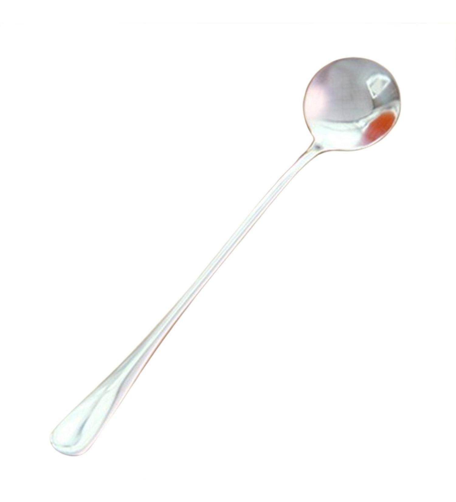 BCDlily Stainless Steel Dinner Spoons Long Handle Tea Coffee Spoons Cutlery Tableware Home Kitchen Dessert Spoon Gift (Silver 2) - Buy Online on SooperMarket.com