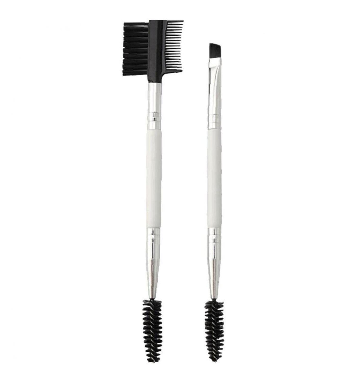 Tossper Eyebrow Brush Set - 2 Angled Brushes & Spoolie with Forehead Comb | Professional Eye Makeup Tools for Perfect Brows - Buy Online on SooperMarket.com