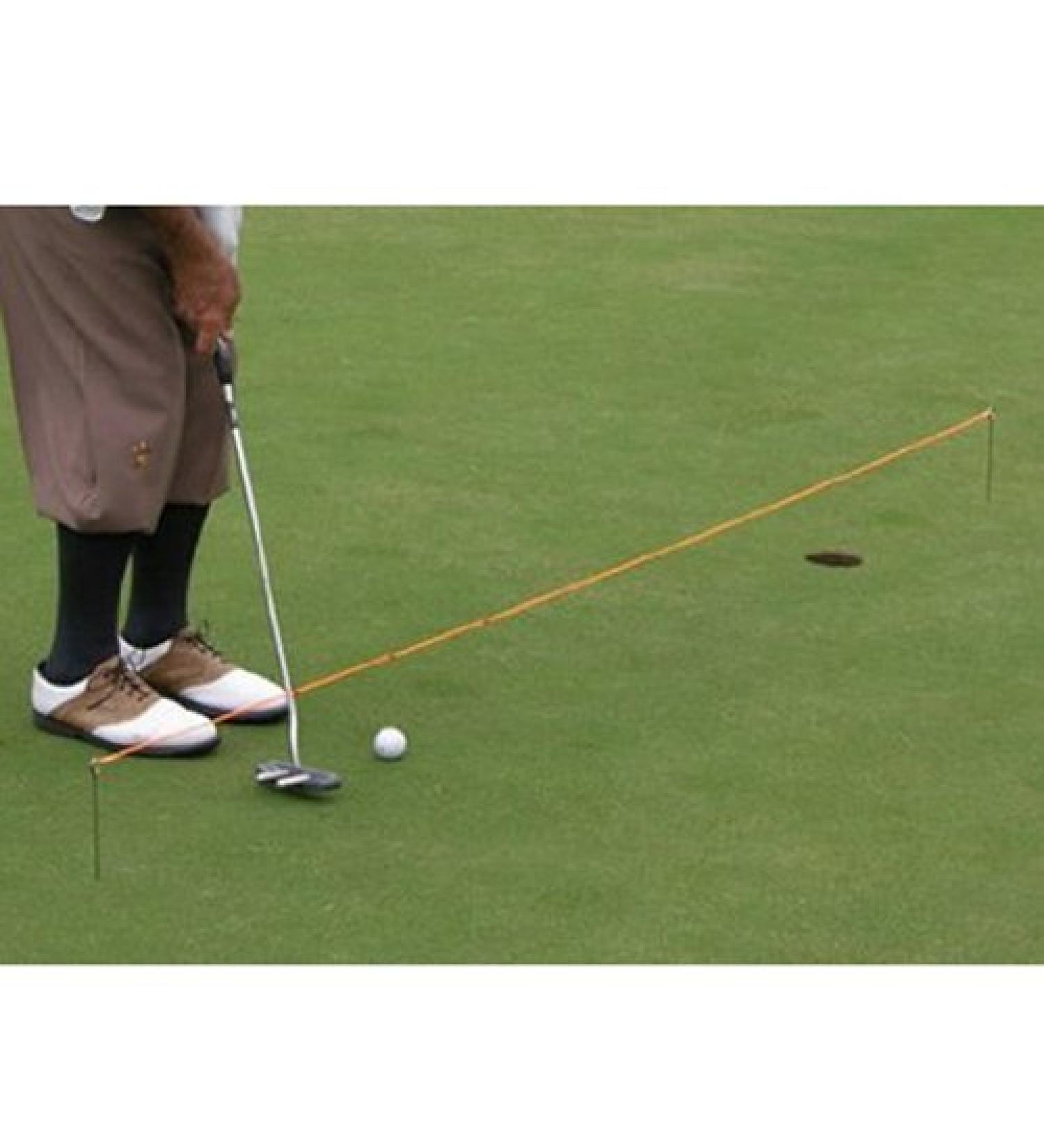Bee Line Putting String - A simple, portable way to practice most of the important elements of your putting stroke! - 10 Inch-length elastic in Neon Orange Color!