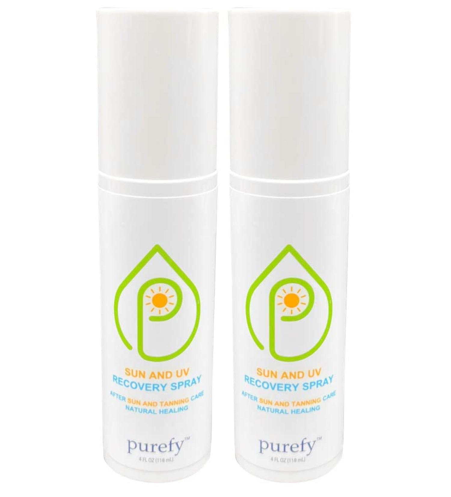 PUREFY Sun and UV Recovery Spray (4oz 2pk) | Natural Healing for Daily Post Sun/UV Exposure Care | Purefypro Cleansing Technology | Safe for Kids | Dermatologist Recommended - Buy Online on SooperMarket.com