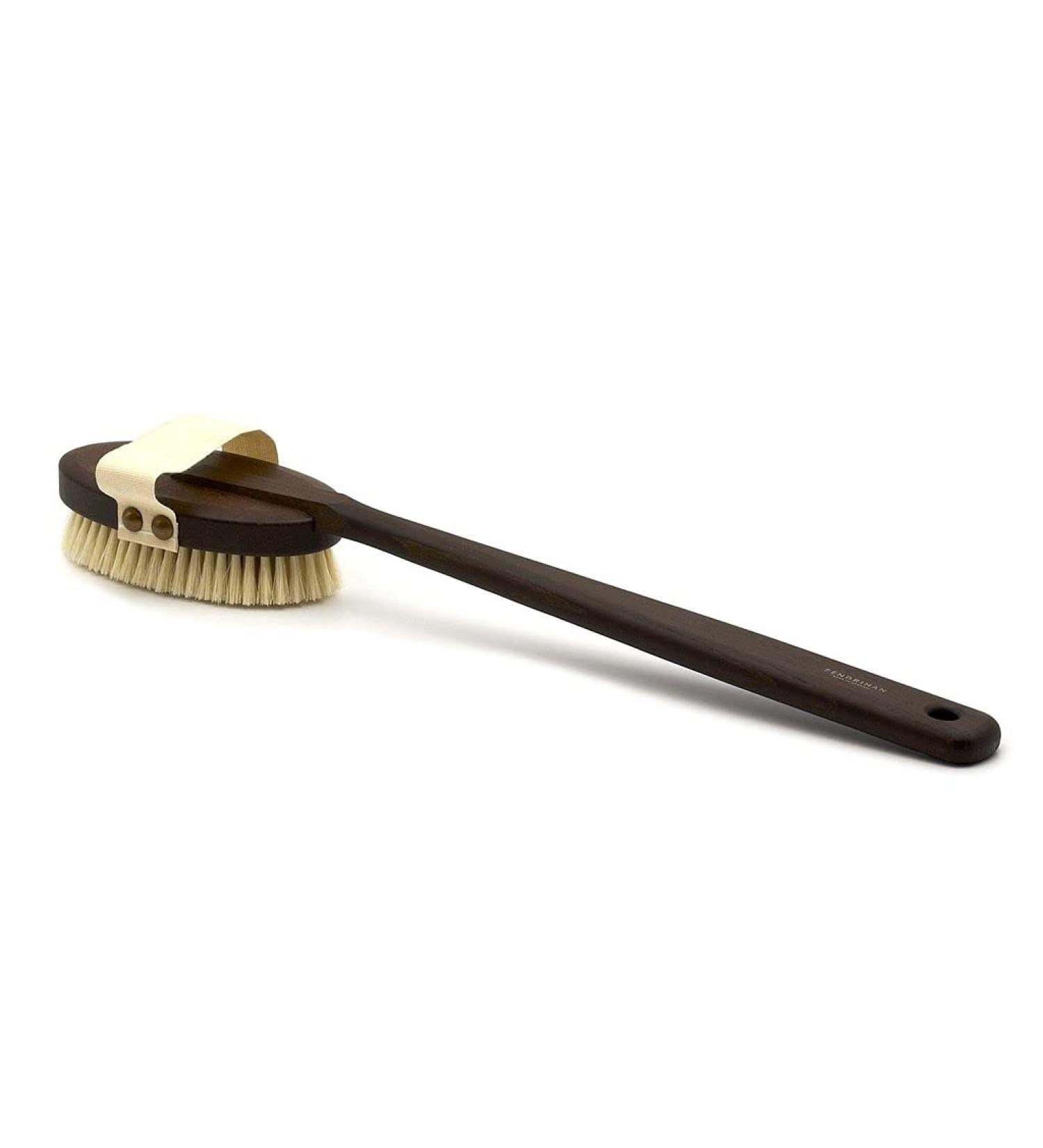 Fendrihan Boar Bristle Thermowood Bath Brush - Long Handle - Made in Germany - Buy Online on SooperMarket.com