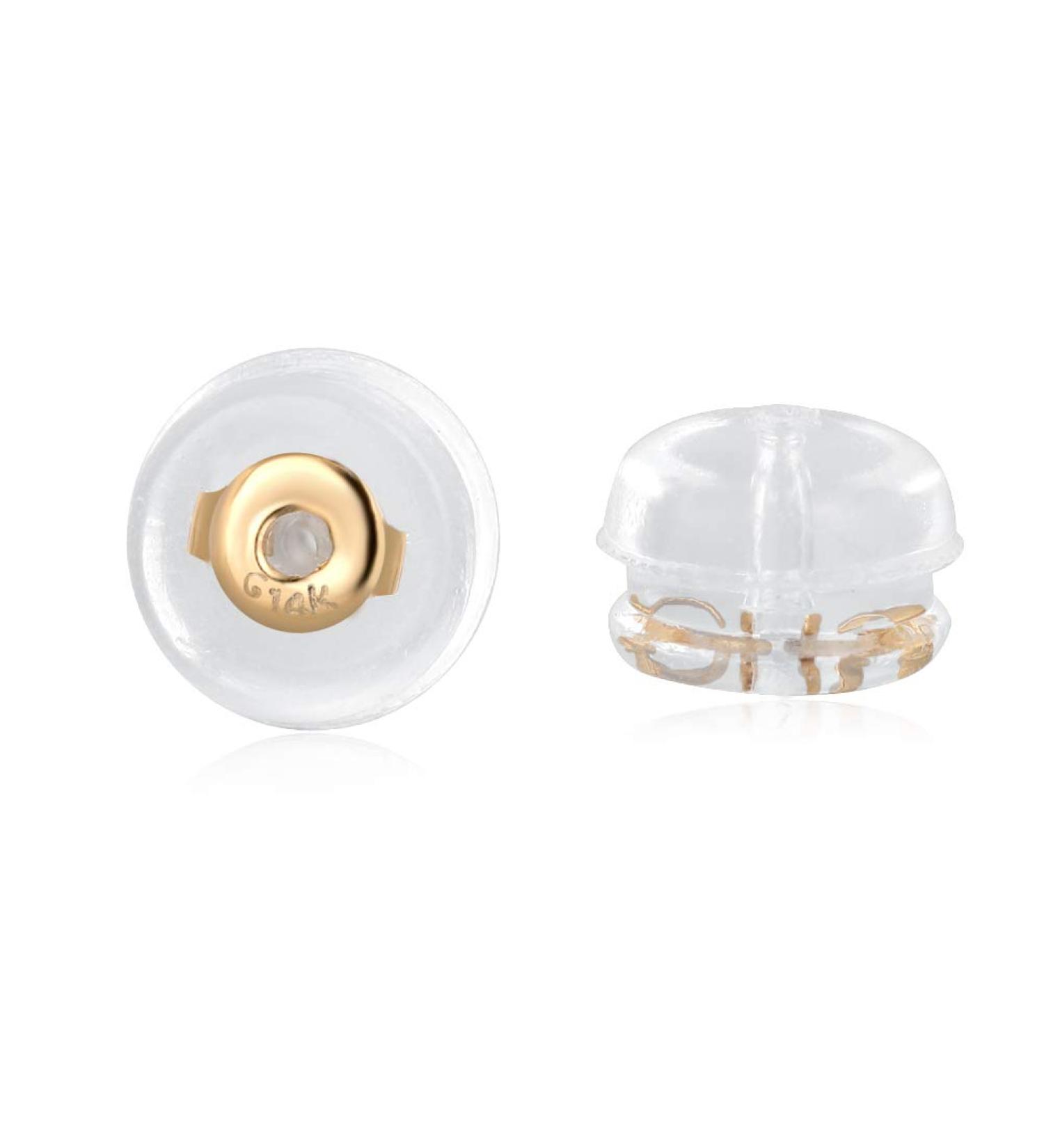 14K Gold Silicone Earring Backs - Hypoallergenic & Secure Replacement for Studs - Comfortable & Safe - Buy Online on SooperMarket.com