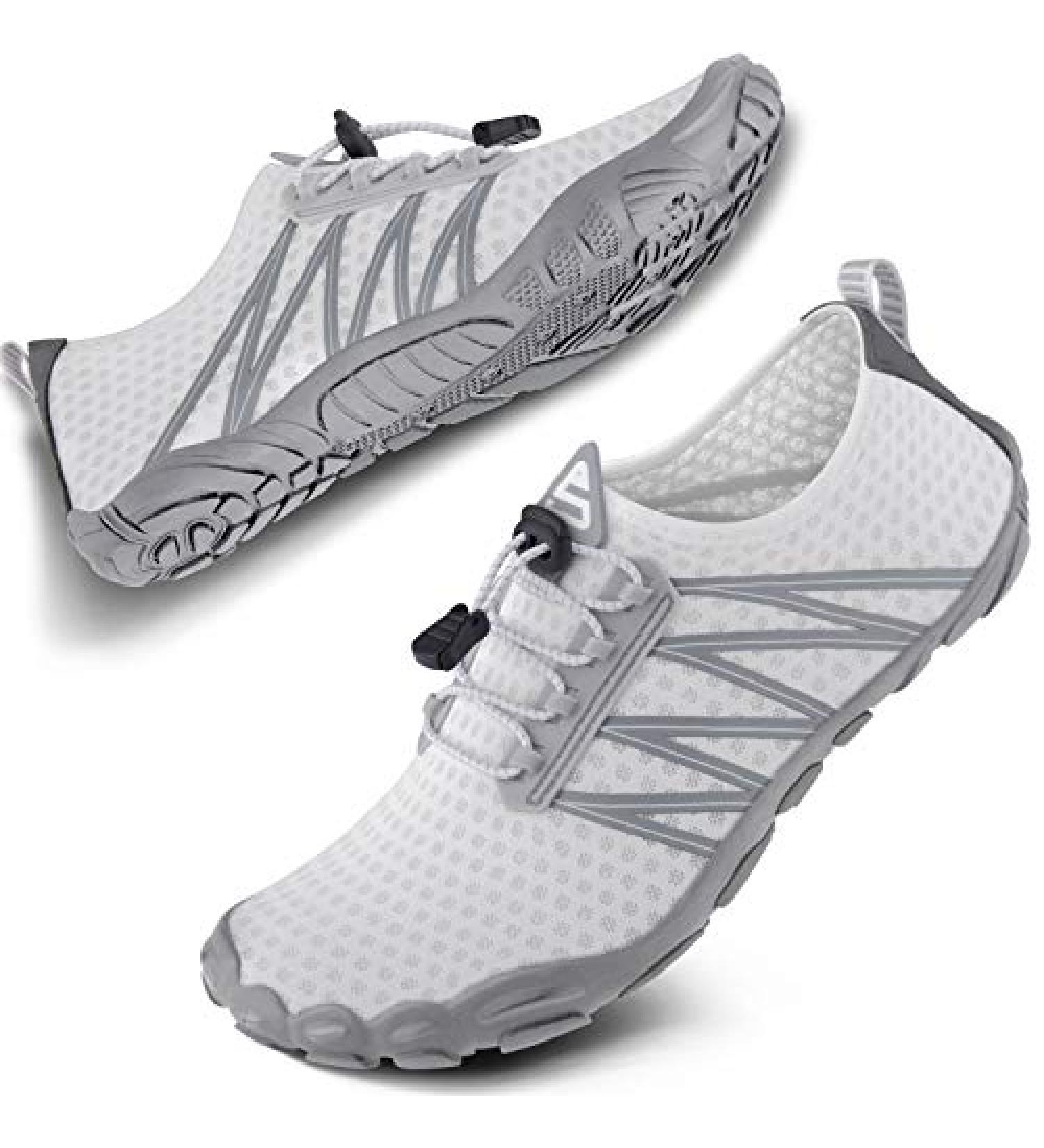 SEEKWAY Water Shoes - Quick-Dry Aqua Sock for Beach, Swim, Hiking - White, Size 8.5 Women/7.5 Men - Buy Online on SooperMarket.com