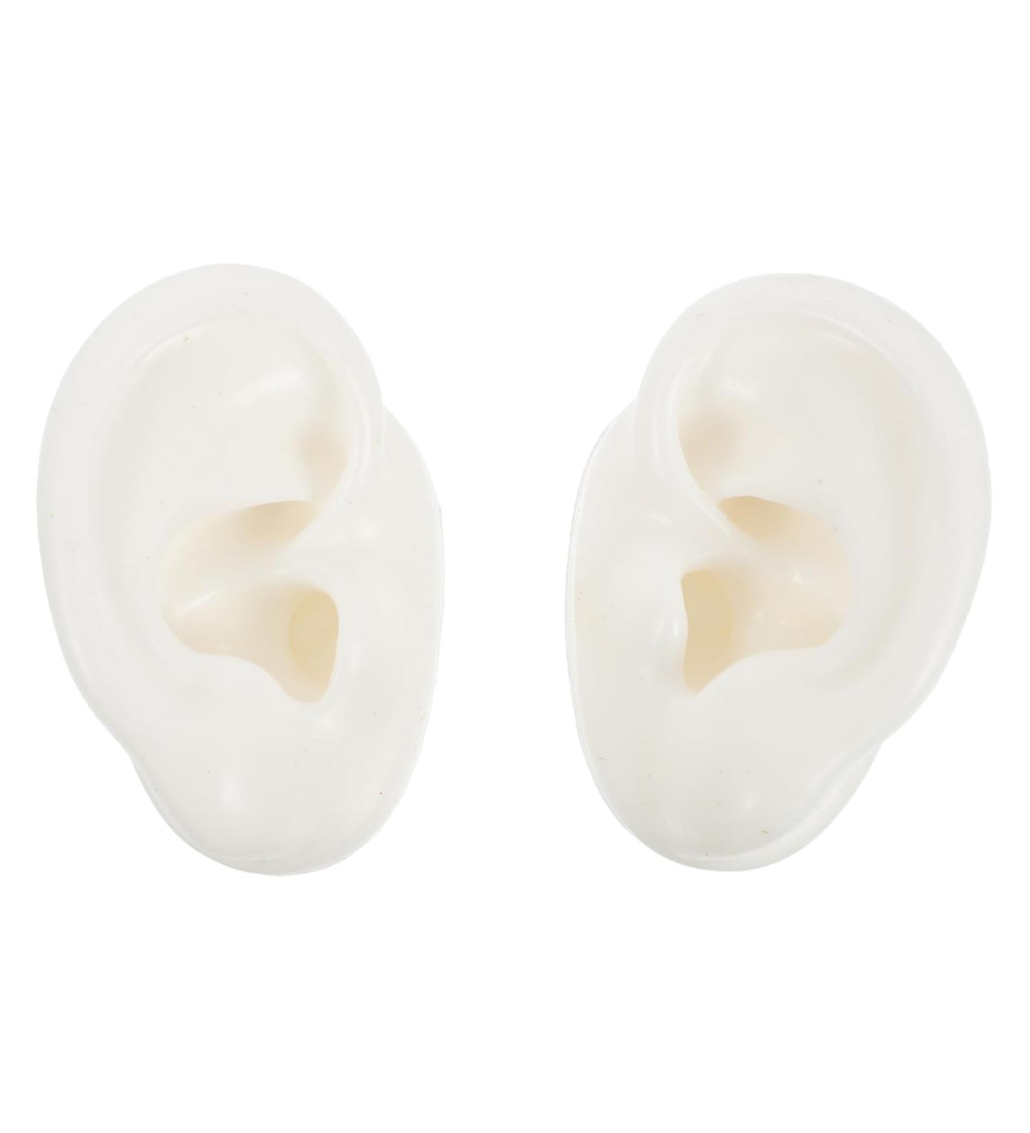 Pair of Human Ear Model Silicone Mold for Jewelry and Body Stencils - White Medium - Buy Online on SooperMarket.com