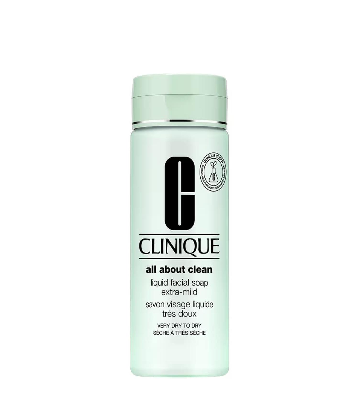 Clinique Liquid Facial Soap Extra Mild for Very Dry to Dry Skin - 6.7 Fl Oz - Unisex Formula - Pack of 1 - Buy Online on SooperMarket.com