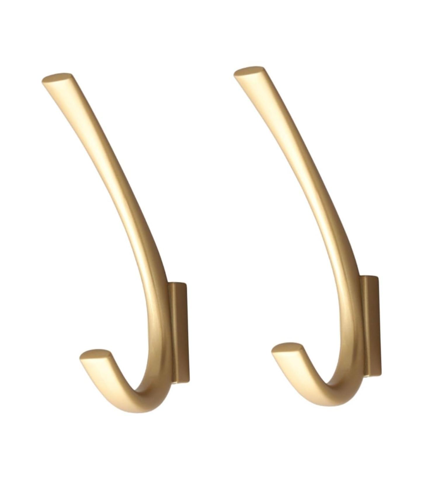 Cabilock 2pcs Coat Hook Bath Towel Hooks Metal Coat Hanger Wall Coat Hanger Towel Wall Hooks Hat Office Robe 11.8X1.3X1.3CMx2pcs Goldenx2pcs - Buy Online on SooperMarket.com