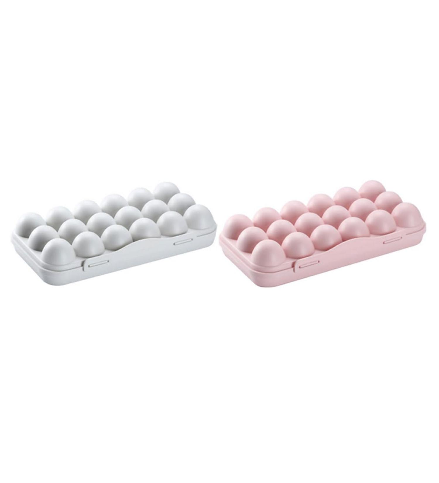OSALADI 2pcs 18 Egg Storage Box Filled Plastic Eggs Fridge Egg Dispenser Egg Storage Tray With re-usable Assorted Color 30x15cm - Buy Online on SooperMarket.com
