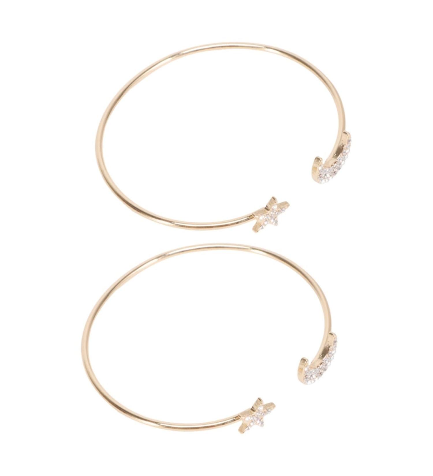 TENDYCOCO 2pcs Rhinestone Bracelets Open Cuff Bracelet Crystal Vintage Bracelets Moon Bracelet for Women Friendship Bracelet Shiny Bracelet Crystals Bracelet To Open Wristband 5.5X5.5cmx2pcs Goldenx2pcs - Buy Online on SooperMarket.com