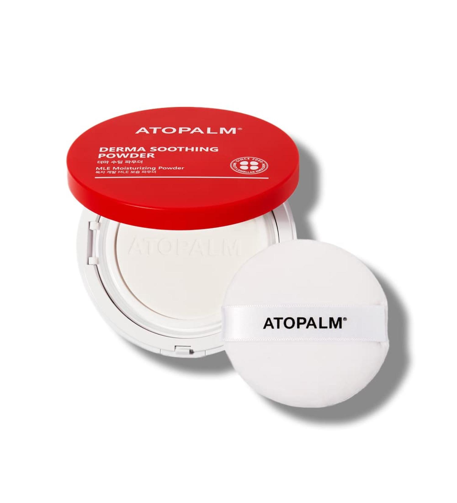 ATOPALM Derma Soothing Powder Pact 0.8 Oz - Talc-Free Baby Dusting Powder with Cornstarch and Panthenol for Calming Sweat Rash - 23g Renewal - Buy Online on SooperMarket.com