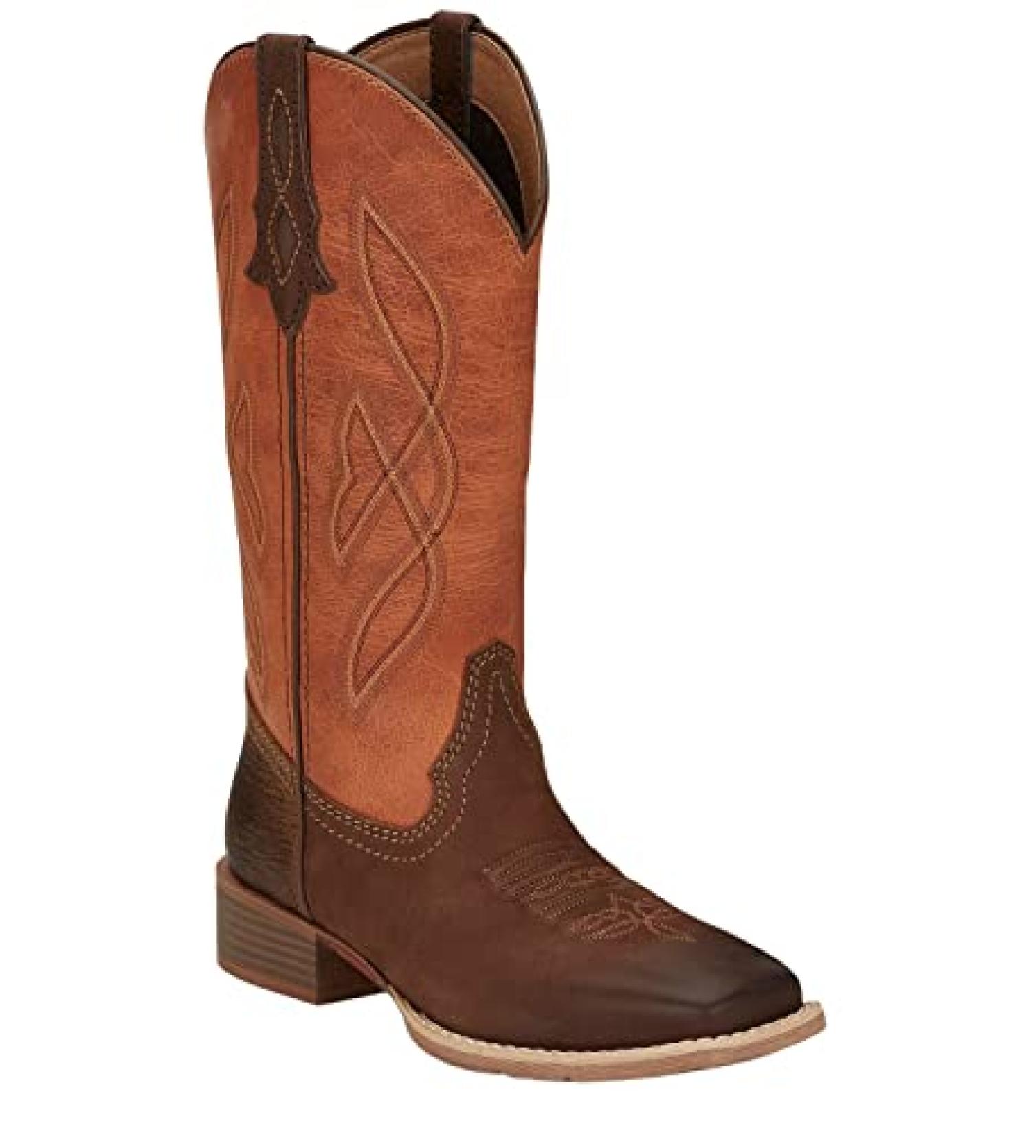 Justin Women's Breakaway Moka Western Boot - Tan, Broad Square Toe - Size 9 M US - Buy Online on SooperMarket.com
